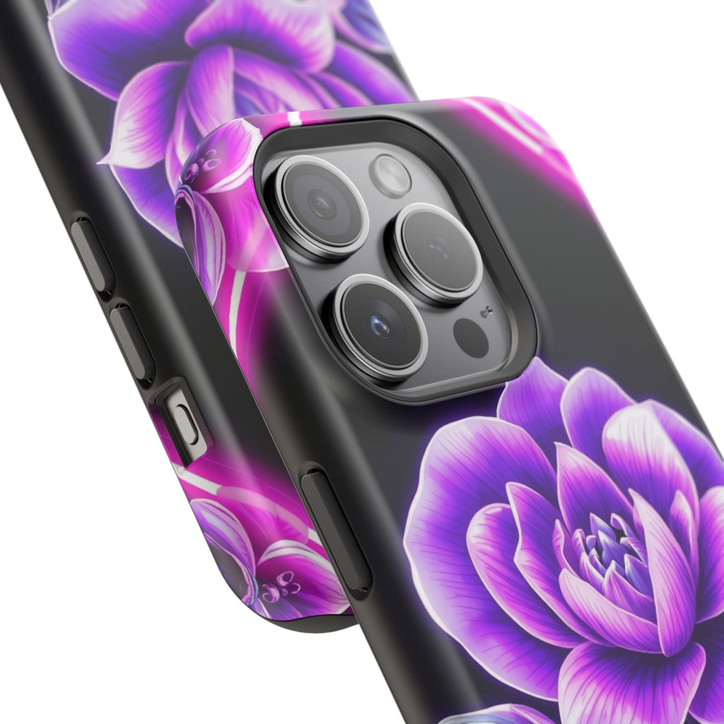 iPhone Floral Ombre Neon Cyberpunk Bold Modern Everyday Snap Case · iPhone Case