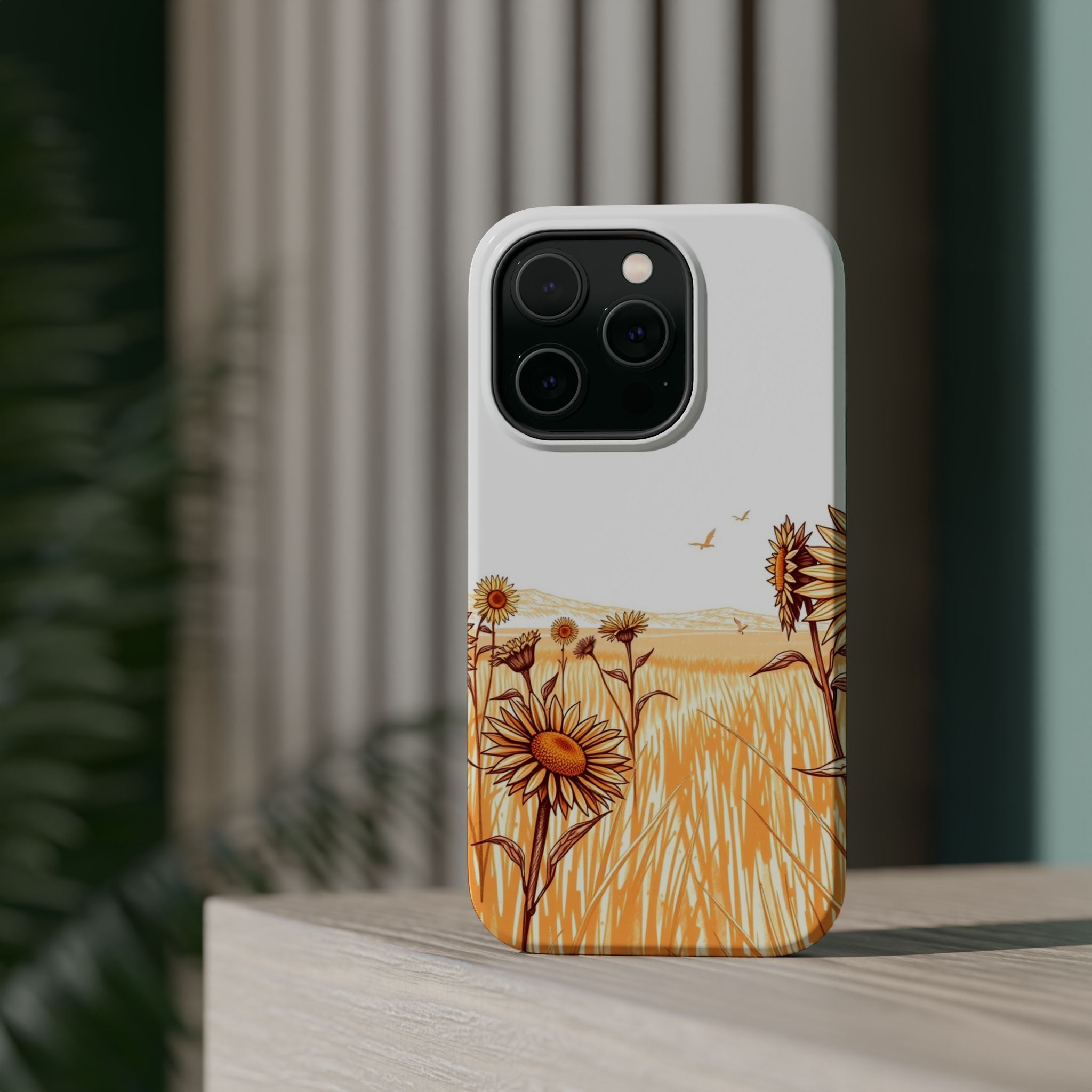 iPhone Burnt Orange And Sand Sunflower Prairie Soft iPhone Finish · iPhone Case