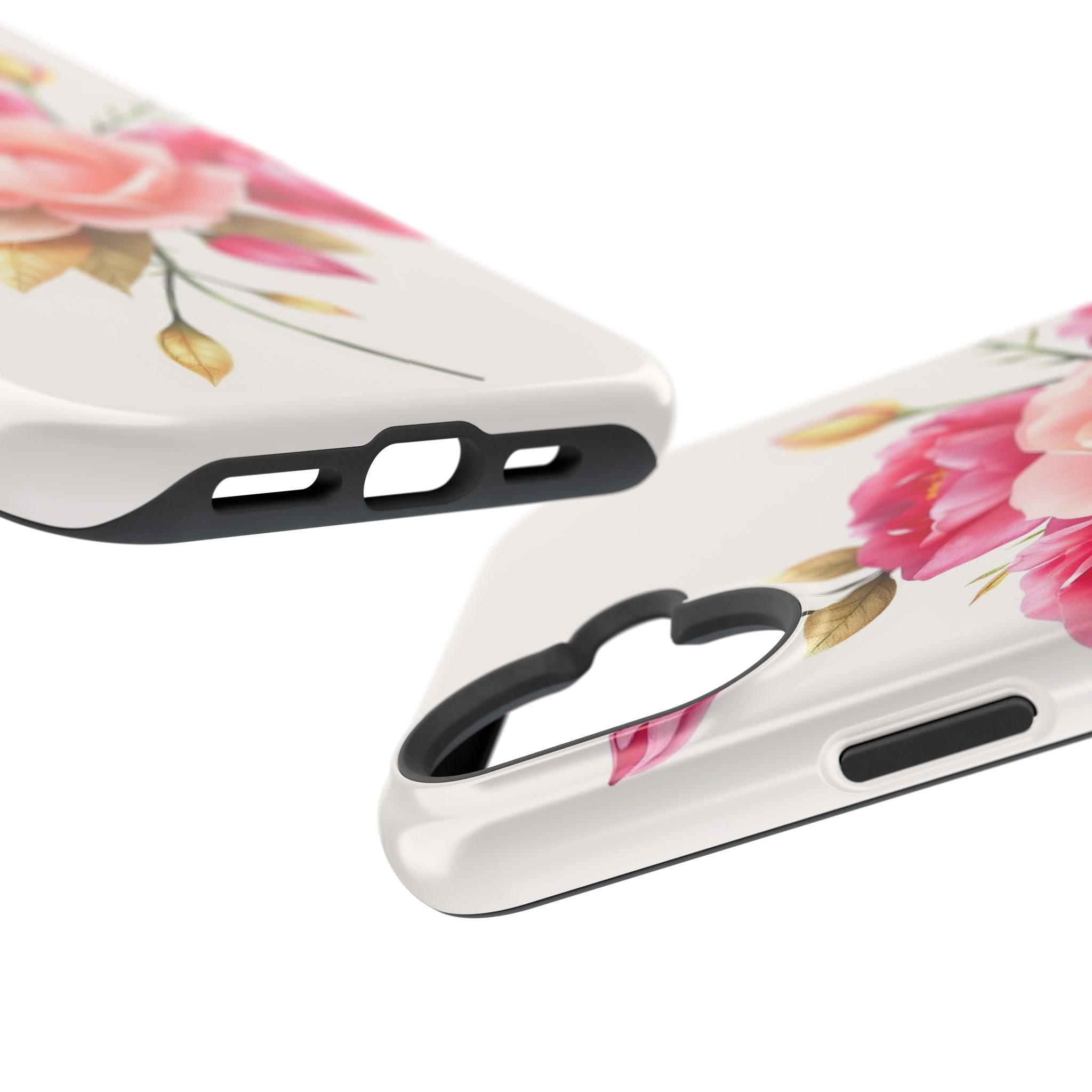 iPhone Rose Pink And Cream Neon Floral Slim Everyday Designer Case · iPhone Case