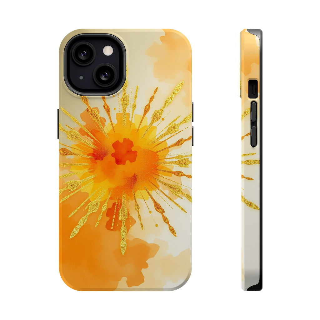 iPhone Mustard And Rust Gold Foil Burst Slim Everyday iPhone Designer · iPhone C