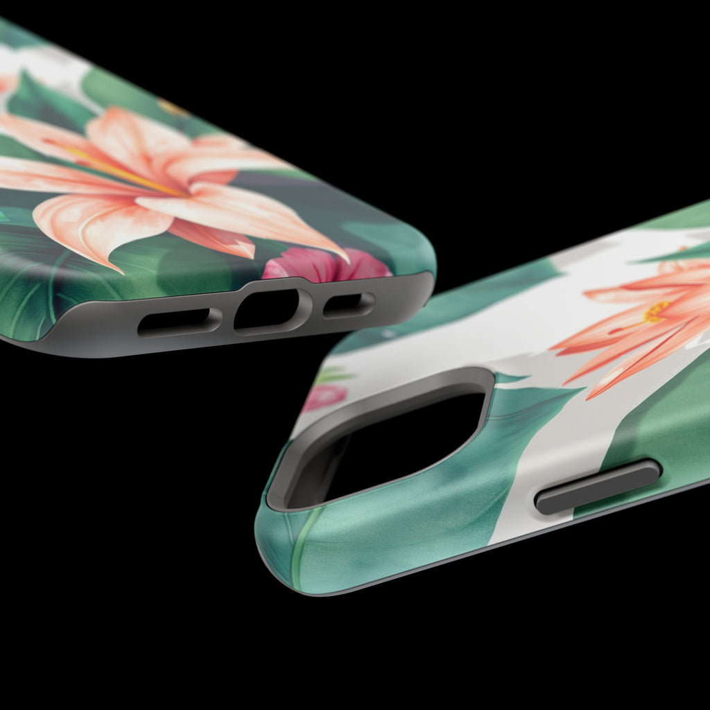 iPhone Tropical Bloom Sage And Ivory Slim Snap Case Gal · iPhone Case