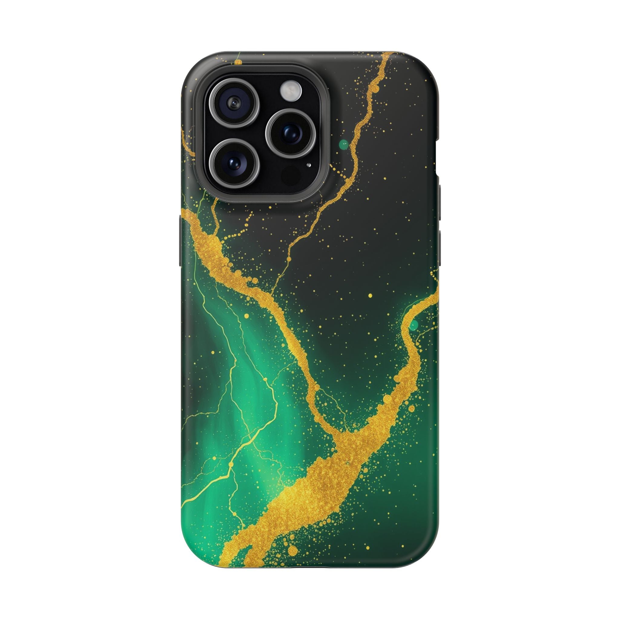 iPhone Emerald Green And Gold Petal Storm Slim iPhone Everyday Designer · iPhone