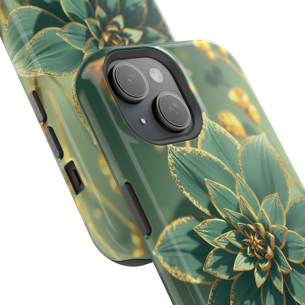 iPhone Floral Gold Foil Pixel Art -Bit Slim Everyday Designer Case · iPhone Case