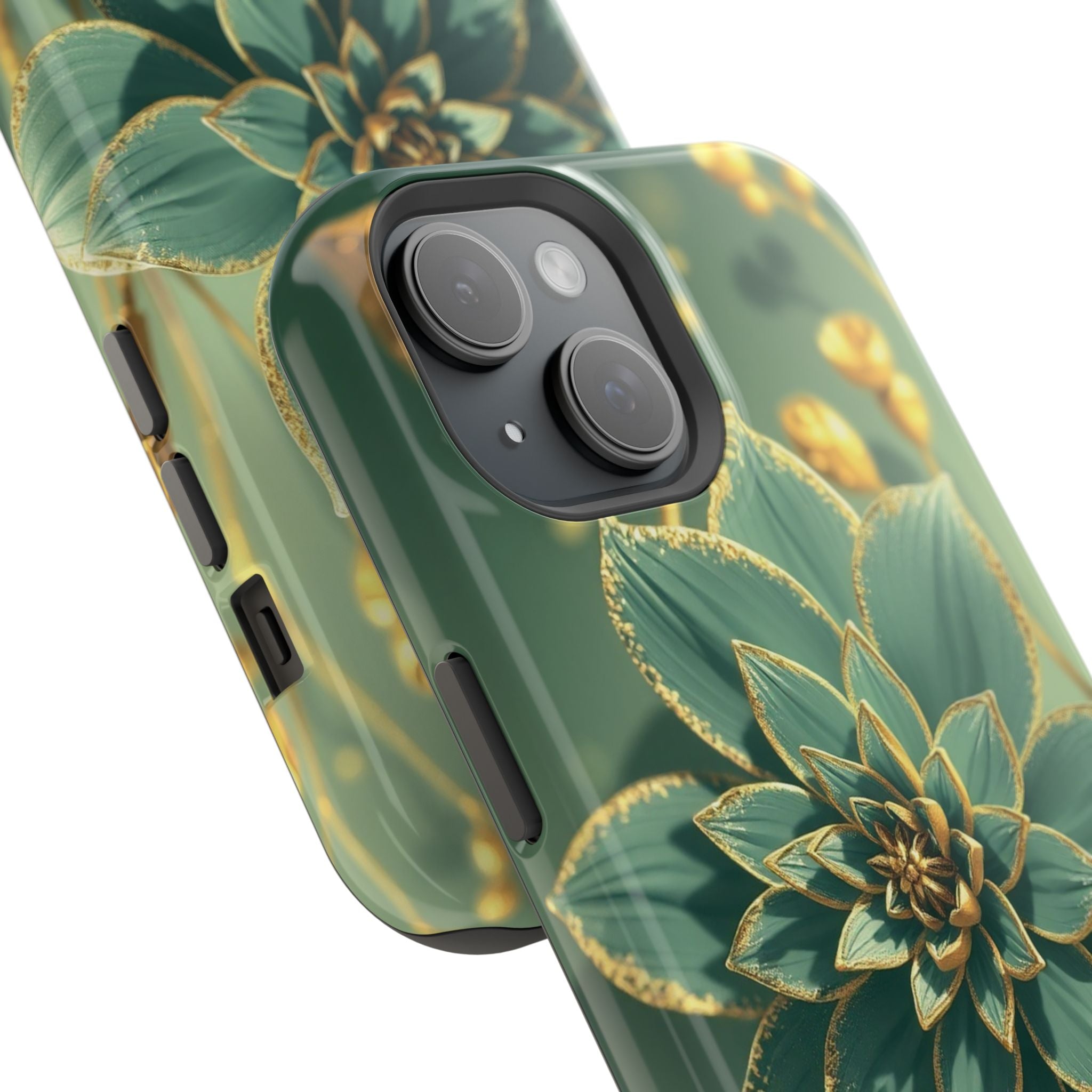 iPhone Floral Gold Foil Pixel Art -Bit Slim Everyday Designer Case · iPhone Case