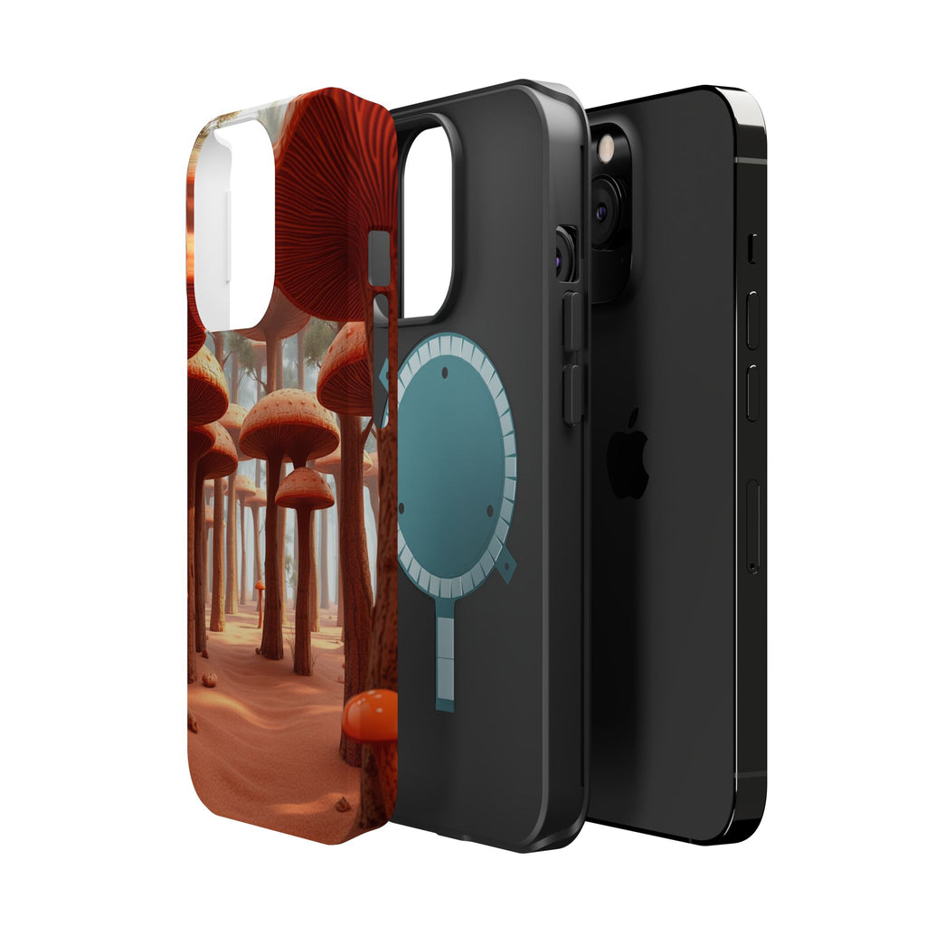 iPhone Mushroom Forest 3D Digital Bold Modern Everyday Snap Case · iPhone Case