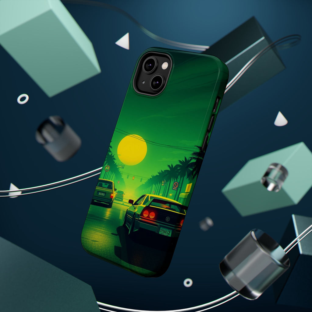 iPhone Dreamy Sunset Drive 80s Design Slim Everyday Designer Case · iPhone Case