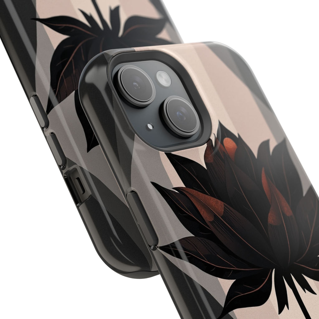 iPhone Charcoal And Copper Floral Silhouette Slim iPhone Everyday · iPhone Case