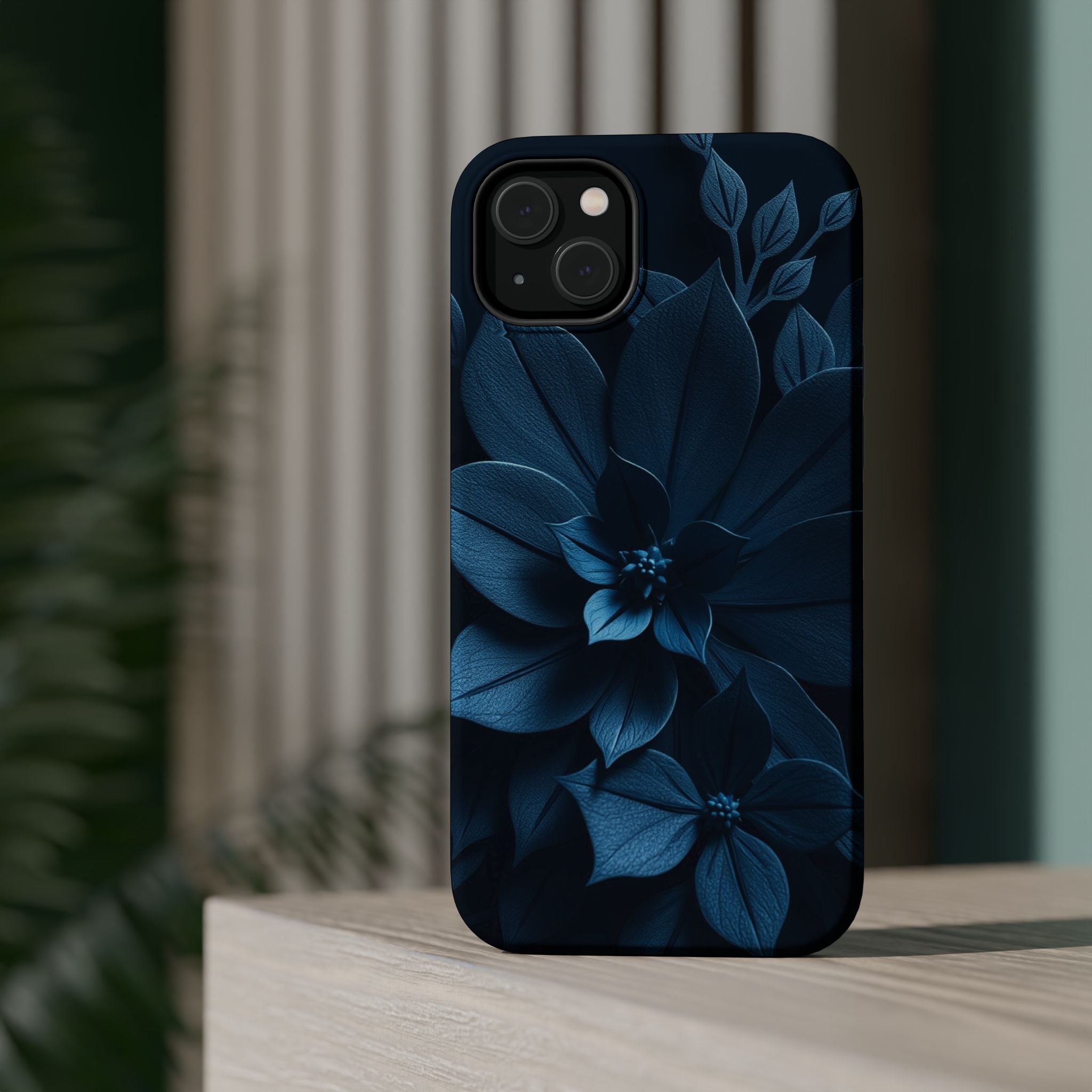 iPhone Midnight Blue And Silver Floral Dark Academia iPhone Slim · iPhone Case