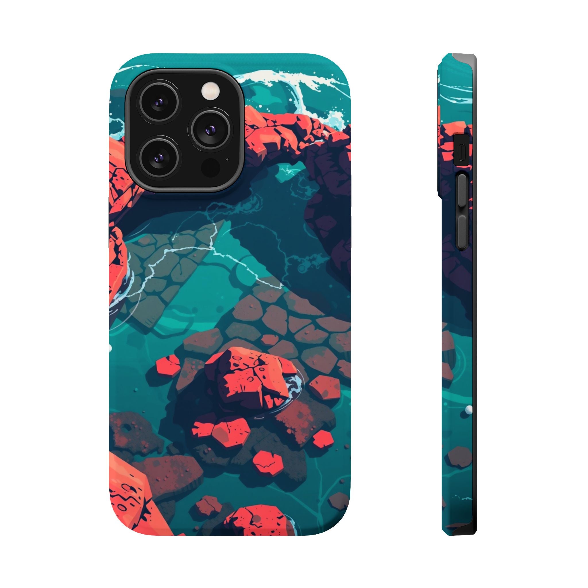 iPhone Tidal Pool Pixel Art -Bit Bold Modern Everyday Snap Case · iPhone Case