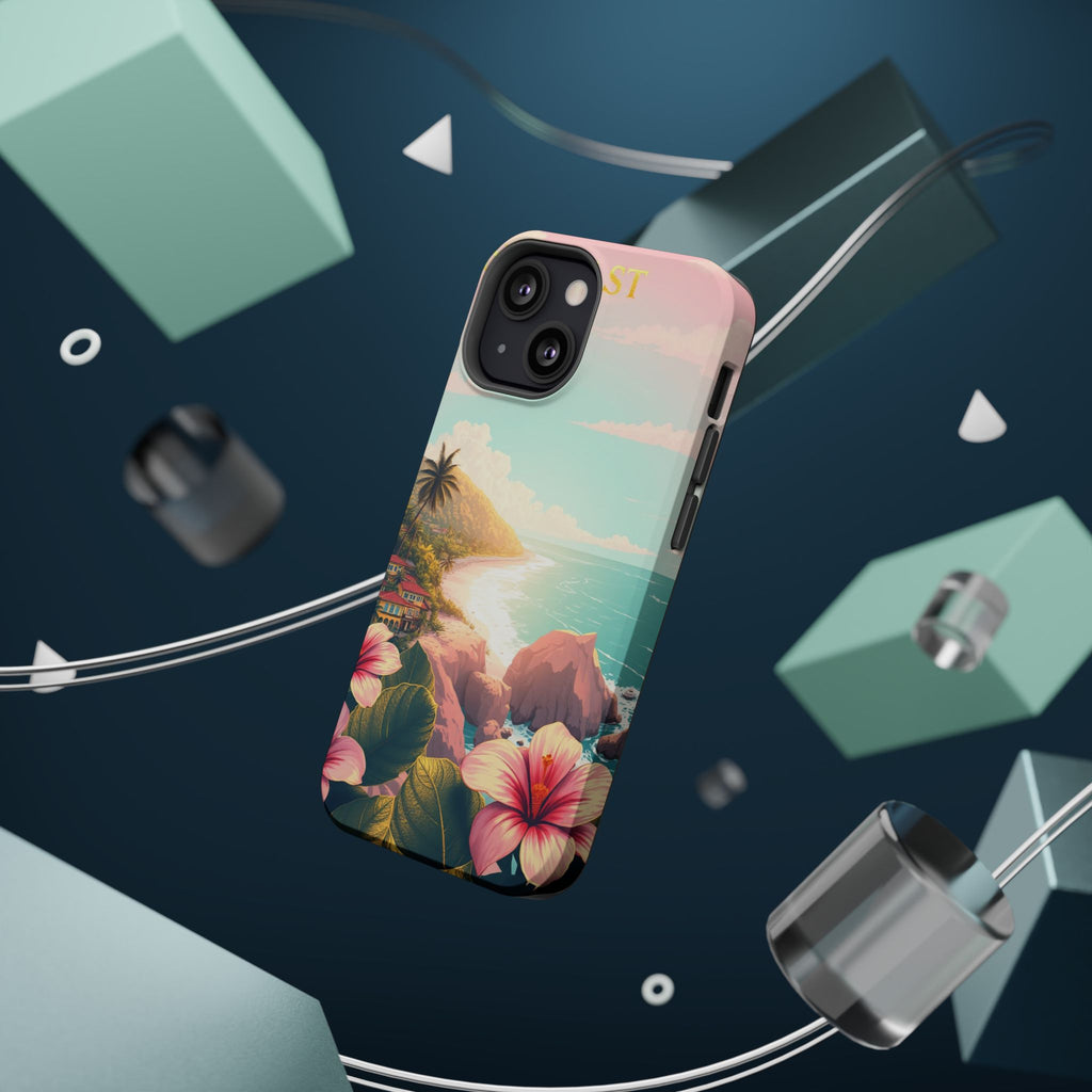 iPhone Mint And Blush Hibiscus Coast Slim Everyday iPhone 14 Designer · iPhone C