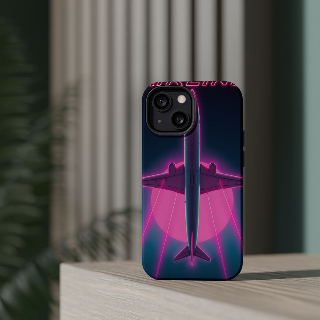 iPhone Cyan And Magenta Retro Airline Poster Slim Everyday Designer Case · iPhon