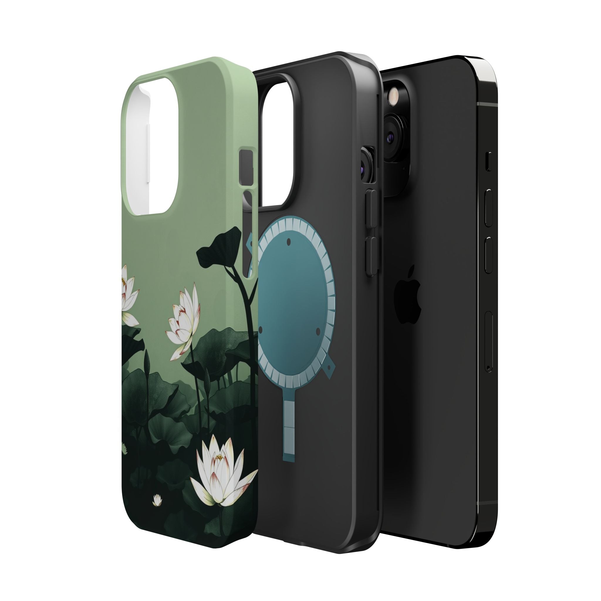iPhone Sage And Ivory Lotus Pond Bold Modern Everyday Snap Case · iPhone Case