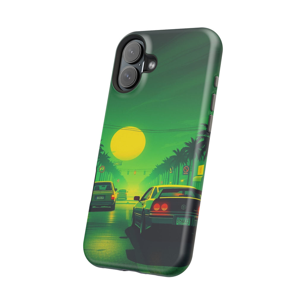 iPhone Dreamy Sunset Drive 80s Design Slim Everyday Designer Case · iPhone Case
