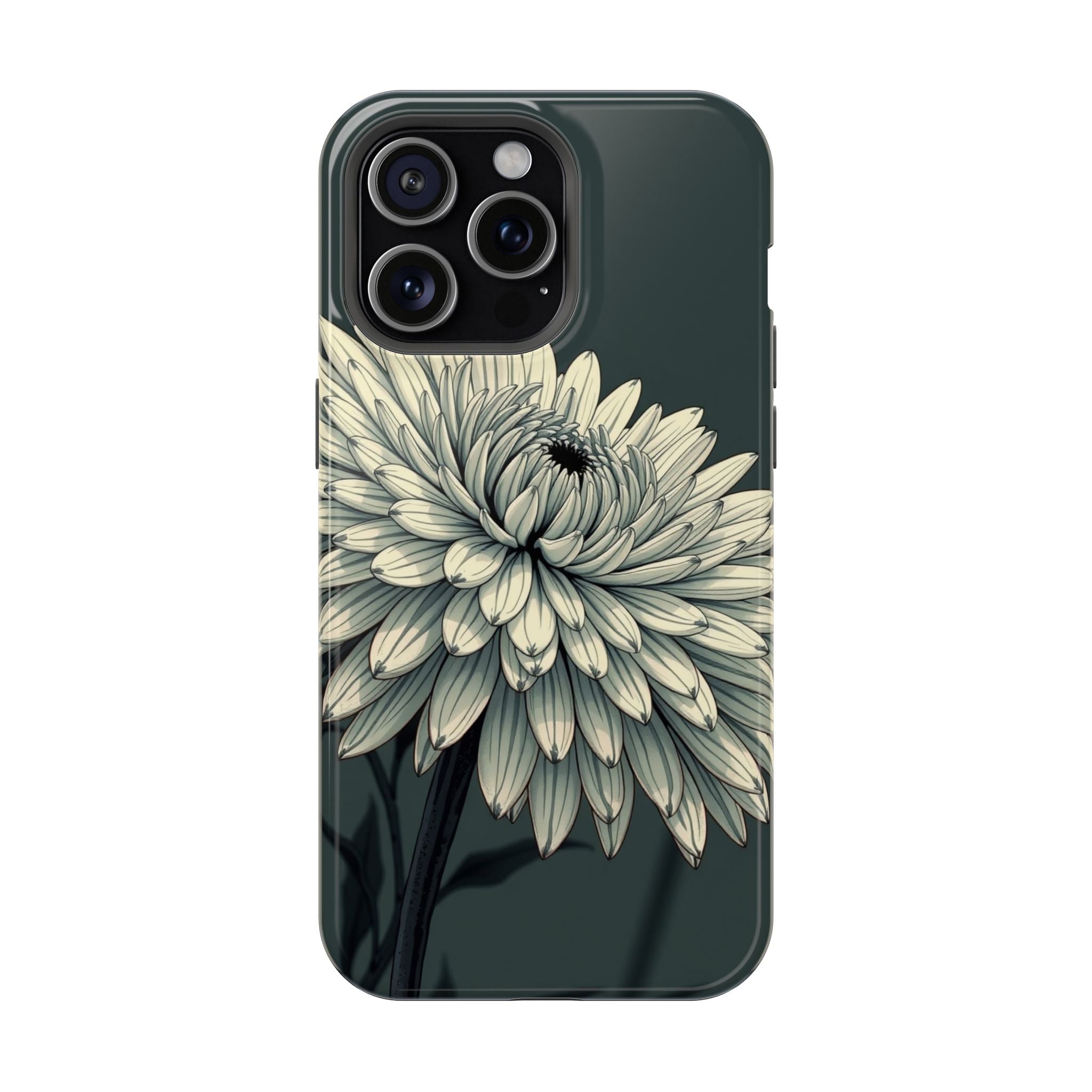 iPhone Chrysanthemum Classic Dark Gothic Ink Carry Case Slim Snap Case · iPhone