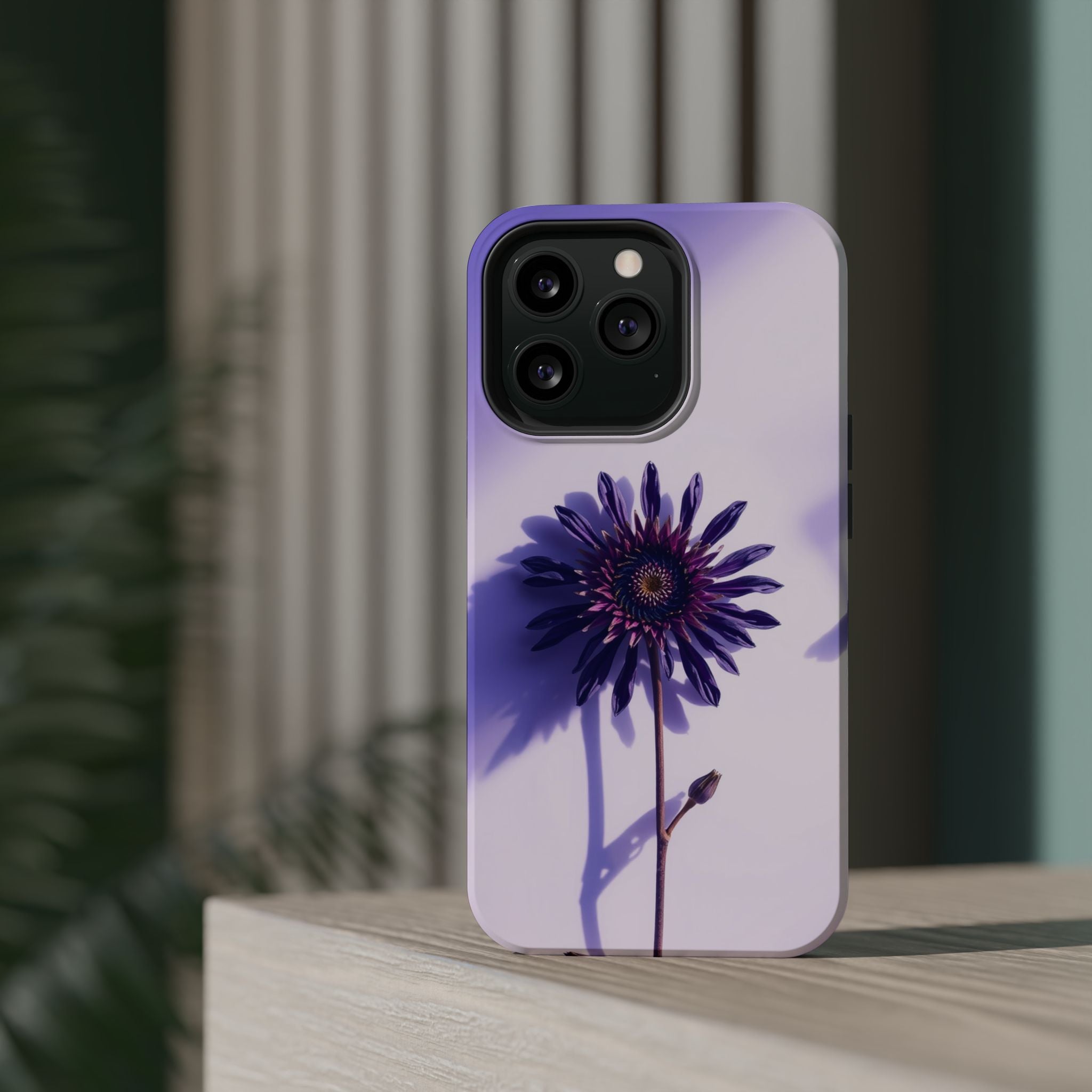 iPhone Indigo And Violet Dried Flower Flat Lay Soft iPhone Finish · iPhone Case
