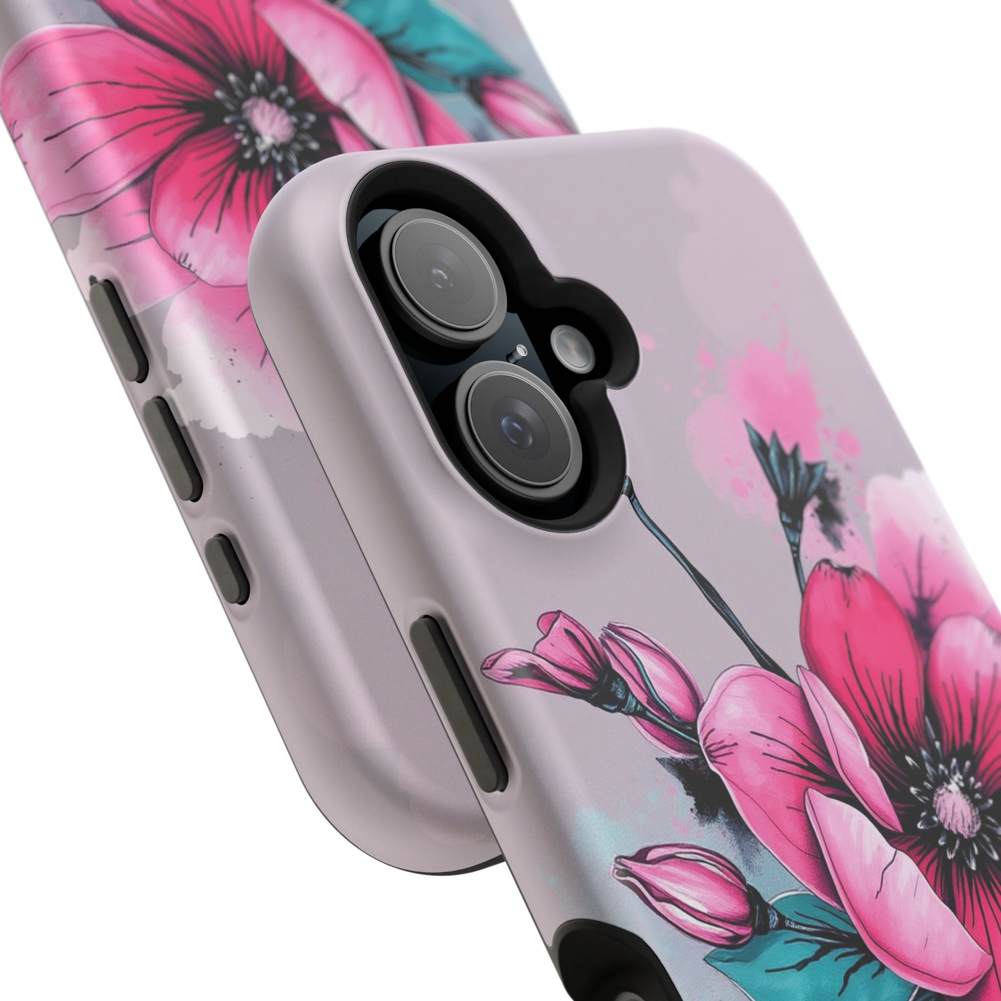 iPhone Mint And Blush Floral Ink Wash Slim Everyday Designer Case · iPhone Case
