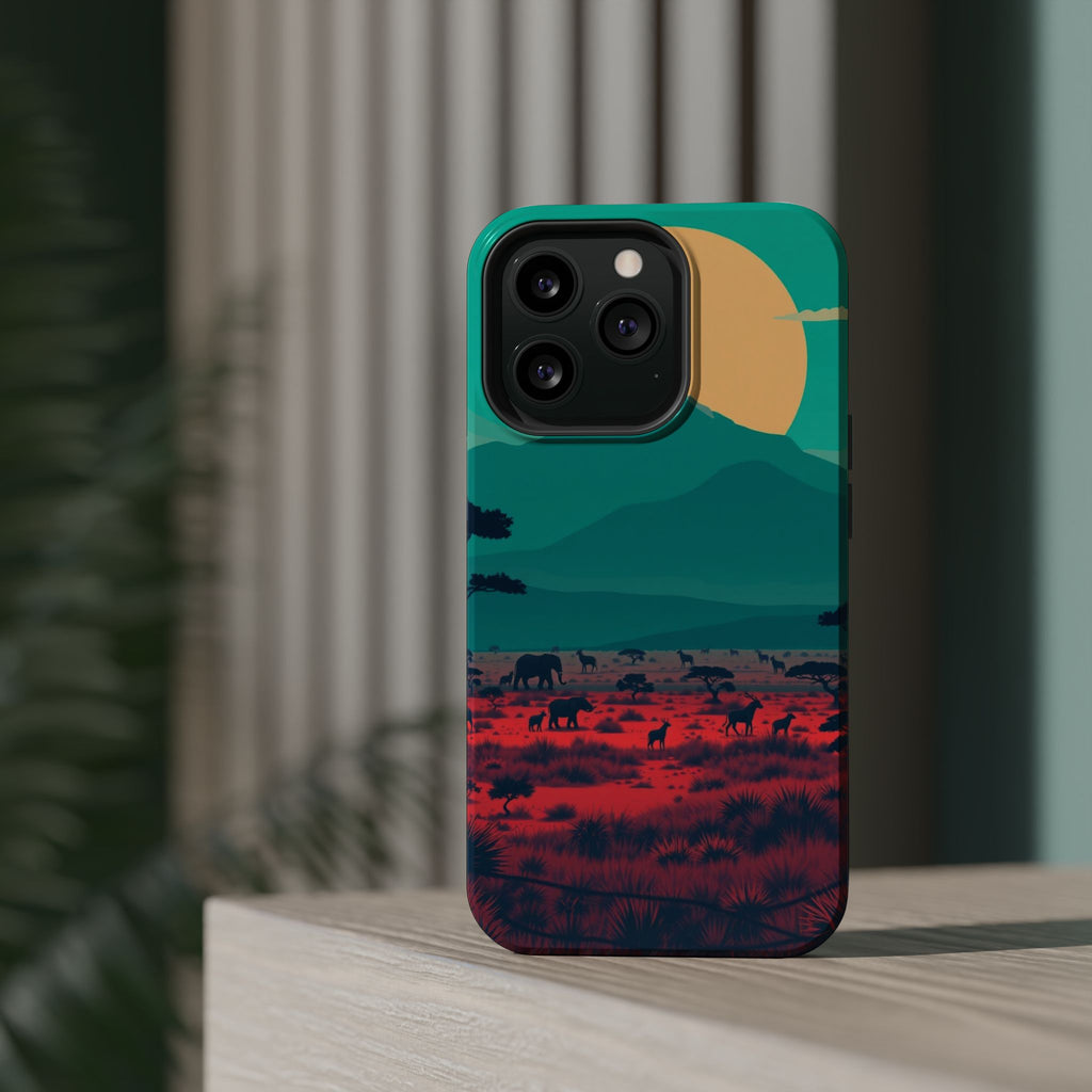 iPhone Savanna Horizon Vintage Retro Poster Slim iPhone Everyday · iPhone Case