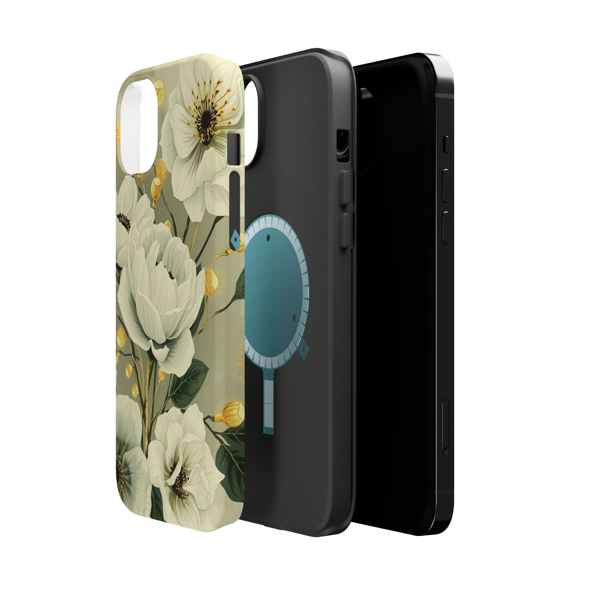 iPhone Sage And Ivory Floral Ink Wash Slim Everyday iPhone 14 Designer · iPhone