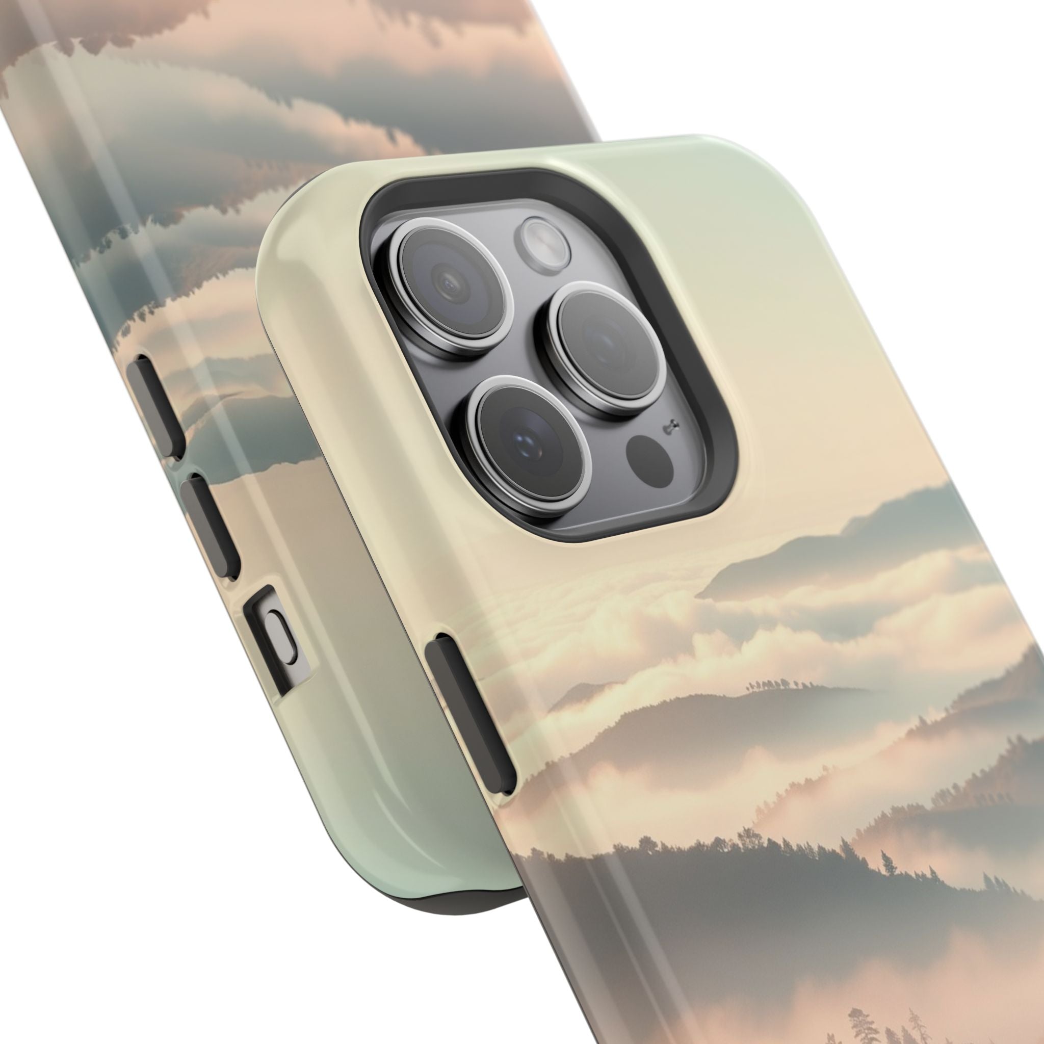 iPhone Mint And Blush Fog Rolling Over Hills Slim iPhone Everyday · iPhone Case