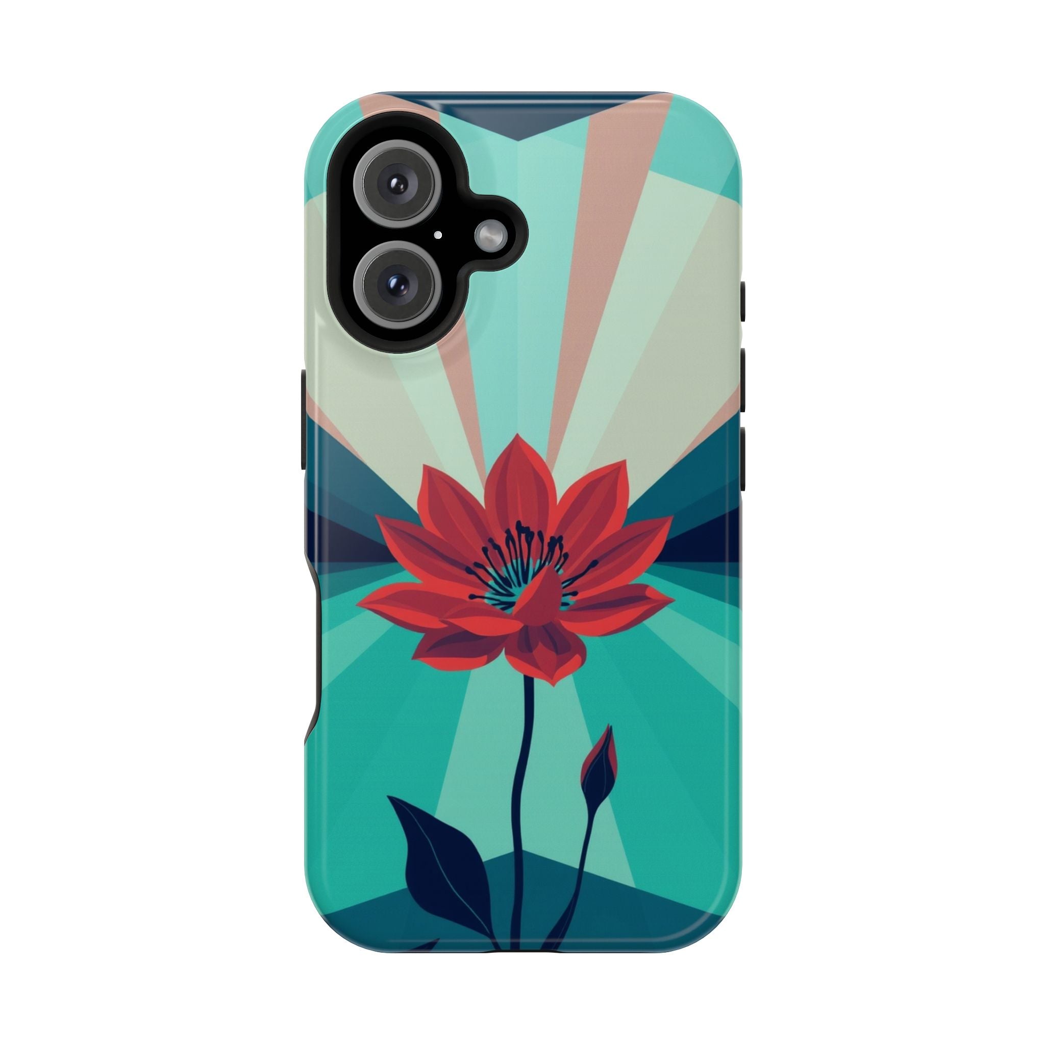 iPhone Teal And Coral Night Bloomer Slim Everyday Designer Case · iPhone Case