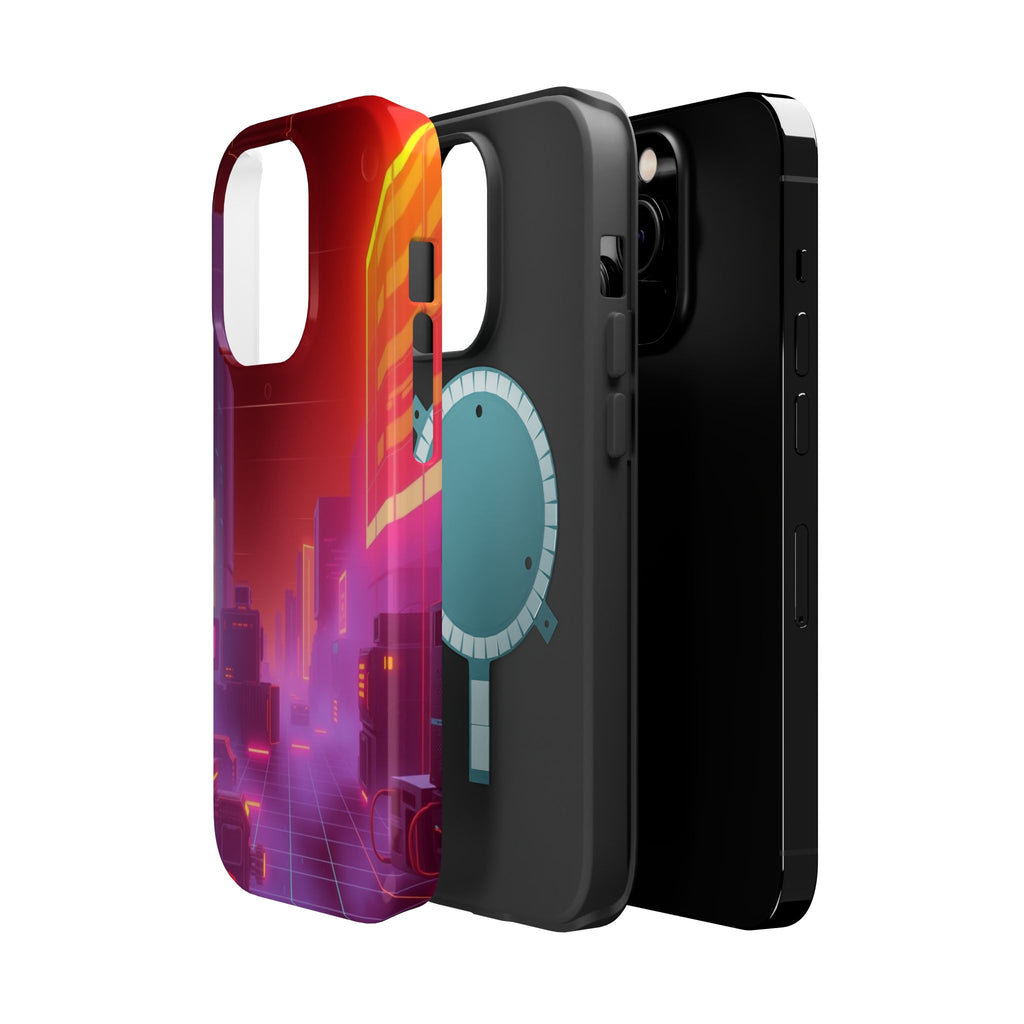 iPhone Dreamy 80s Grid Synthwave Design Slim Everyday Designer Case · iPhone Cas