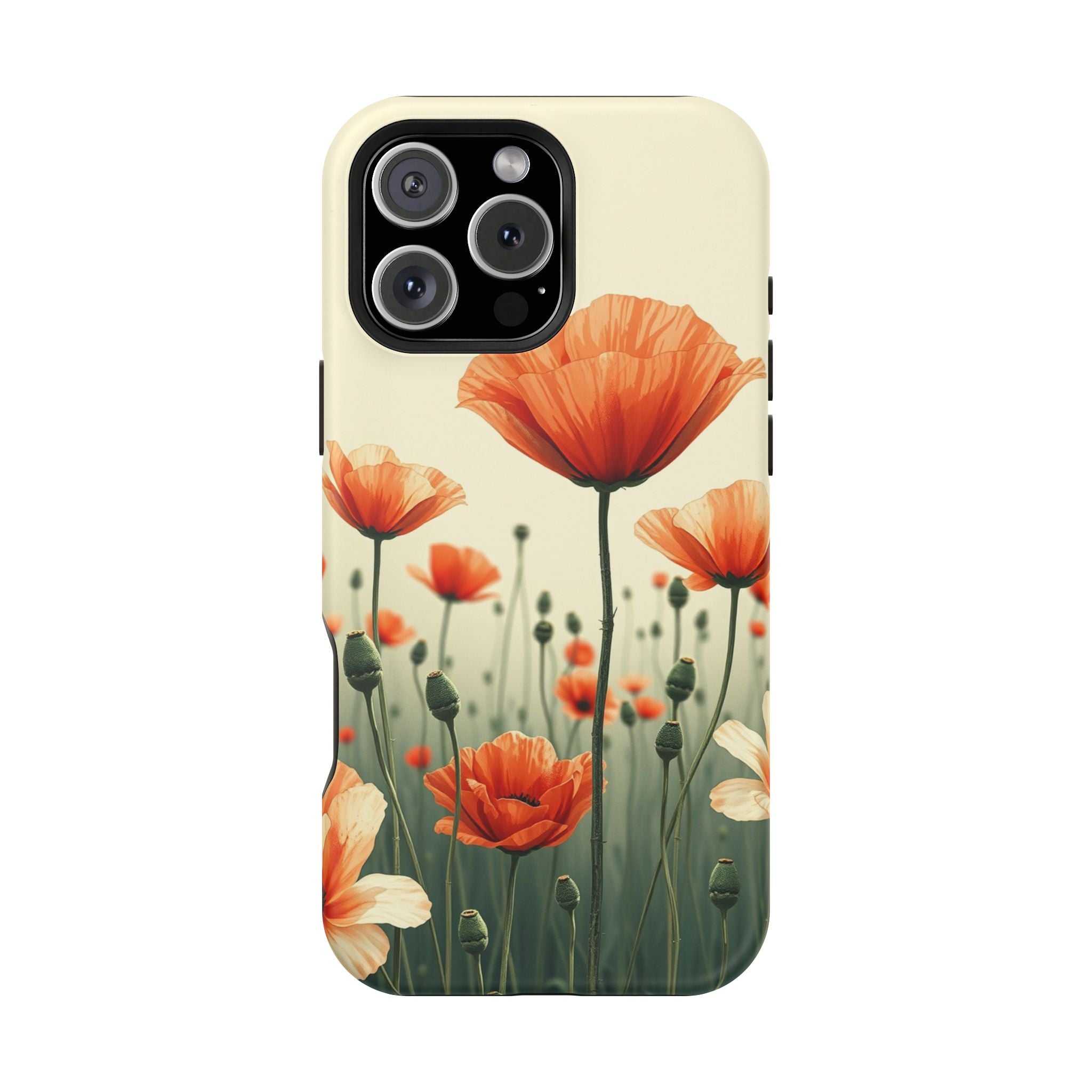 iPhone Sage And Ivory Poppy Field Bold Modern Everyday Snap Case · iPhone Case