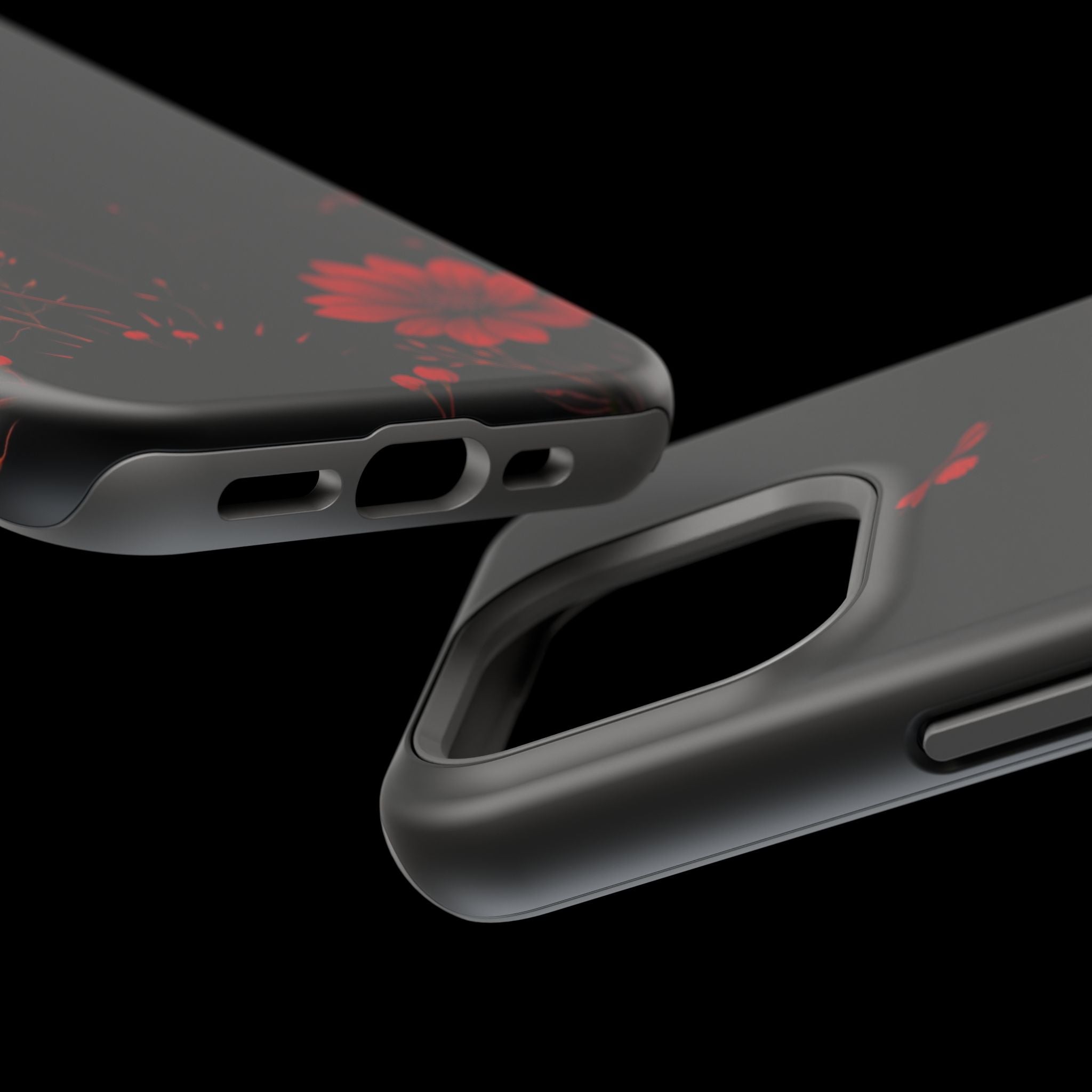 iPhone Black And Crimson Desert Flower Slim Everyday Designer Case · iPhone Case