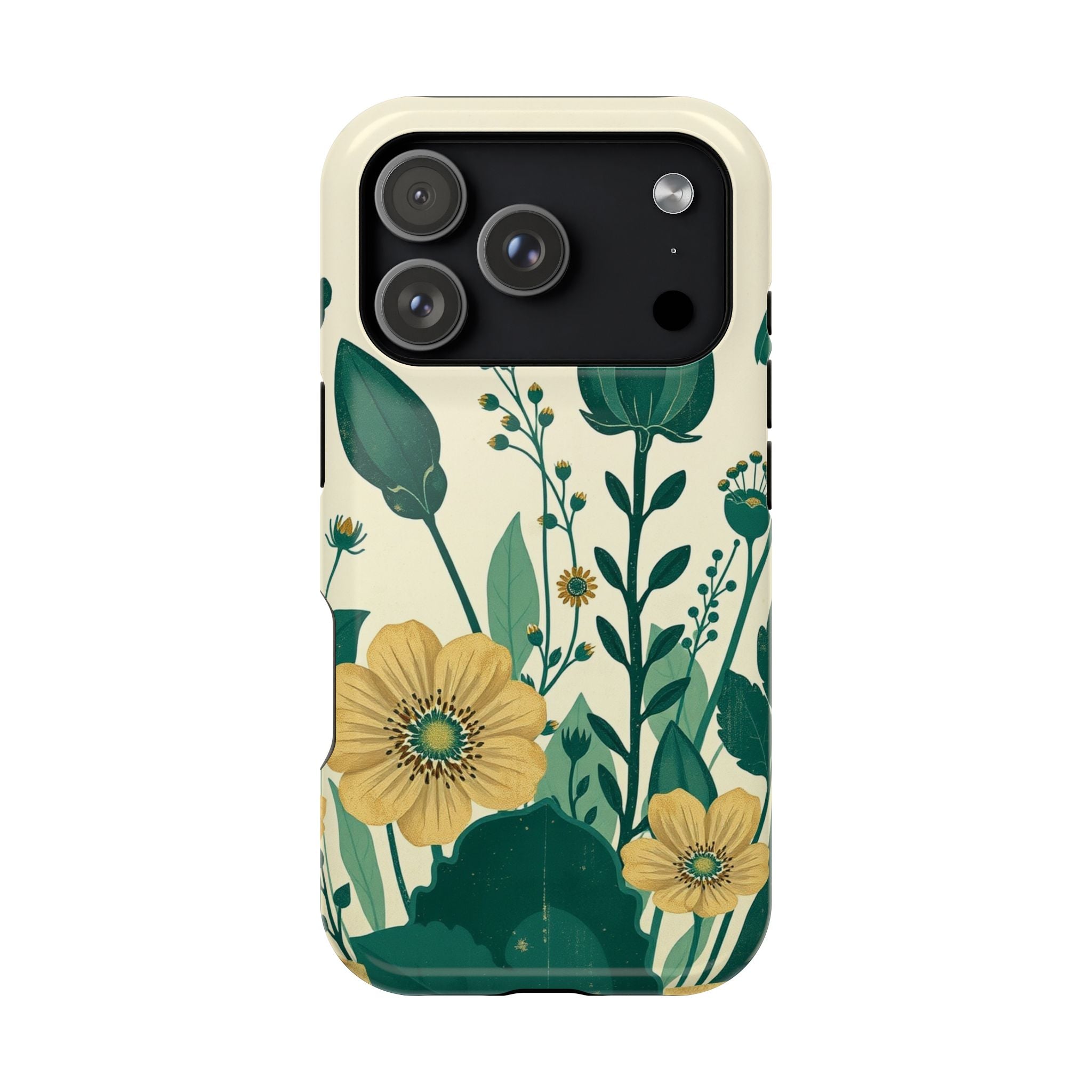iPhone Emerald Green And Gold Pressed Botanicals Clean iPhone Minimal · iPhone C