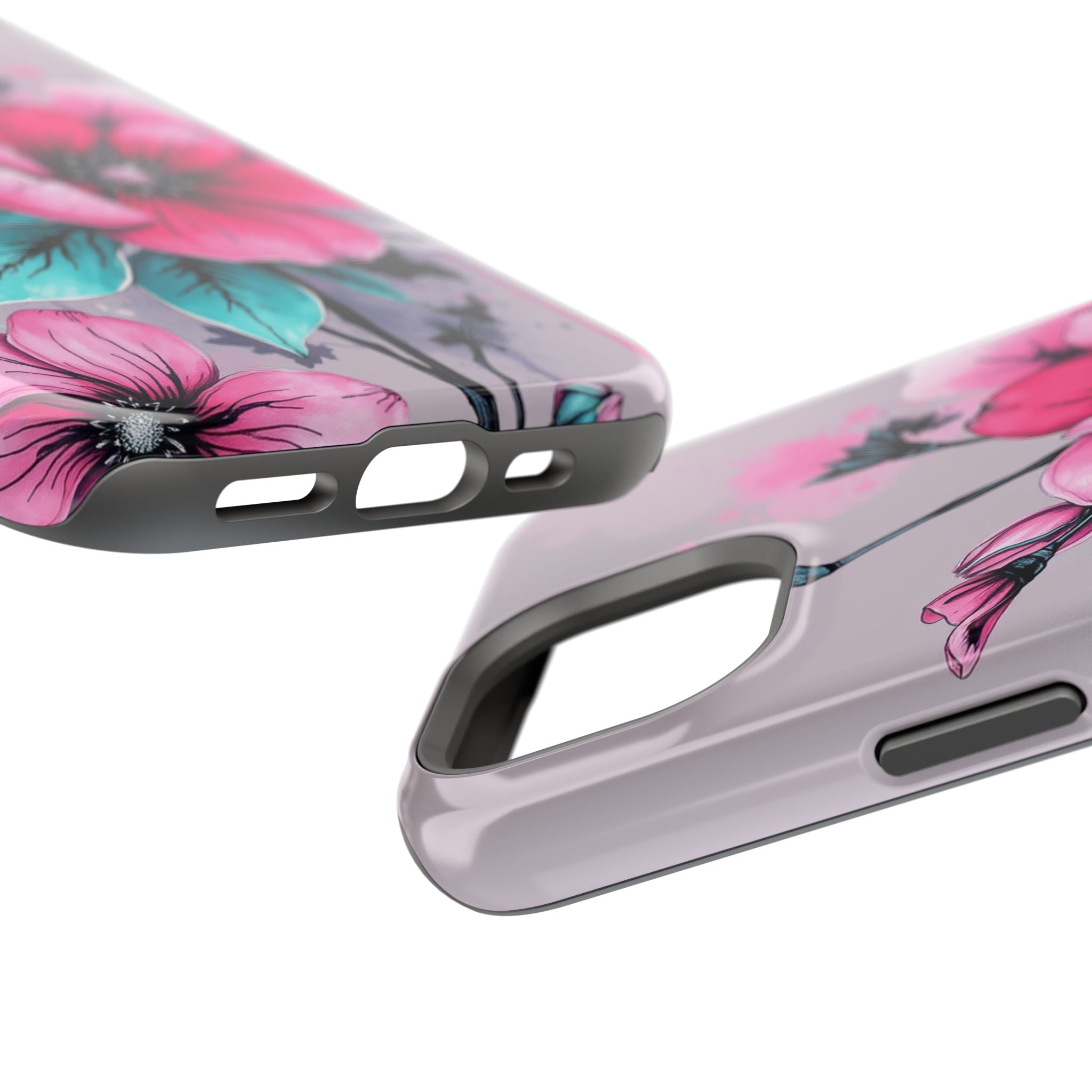 iPhone Mint And Blush Floral Ink Wash Slim Everyday Designer Case · iPhone Case
