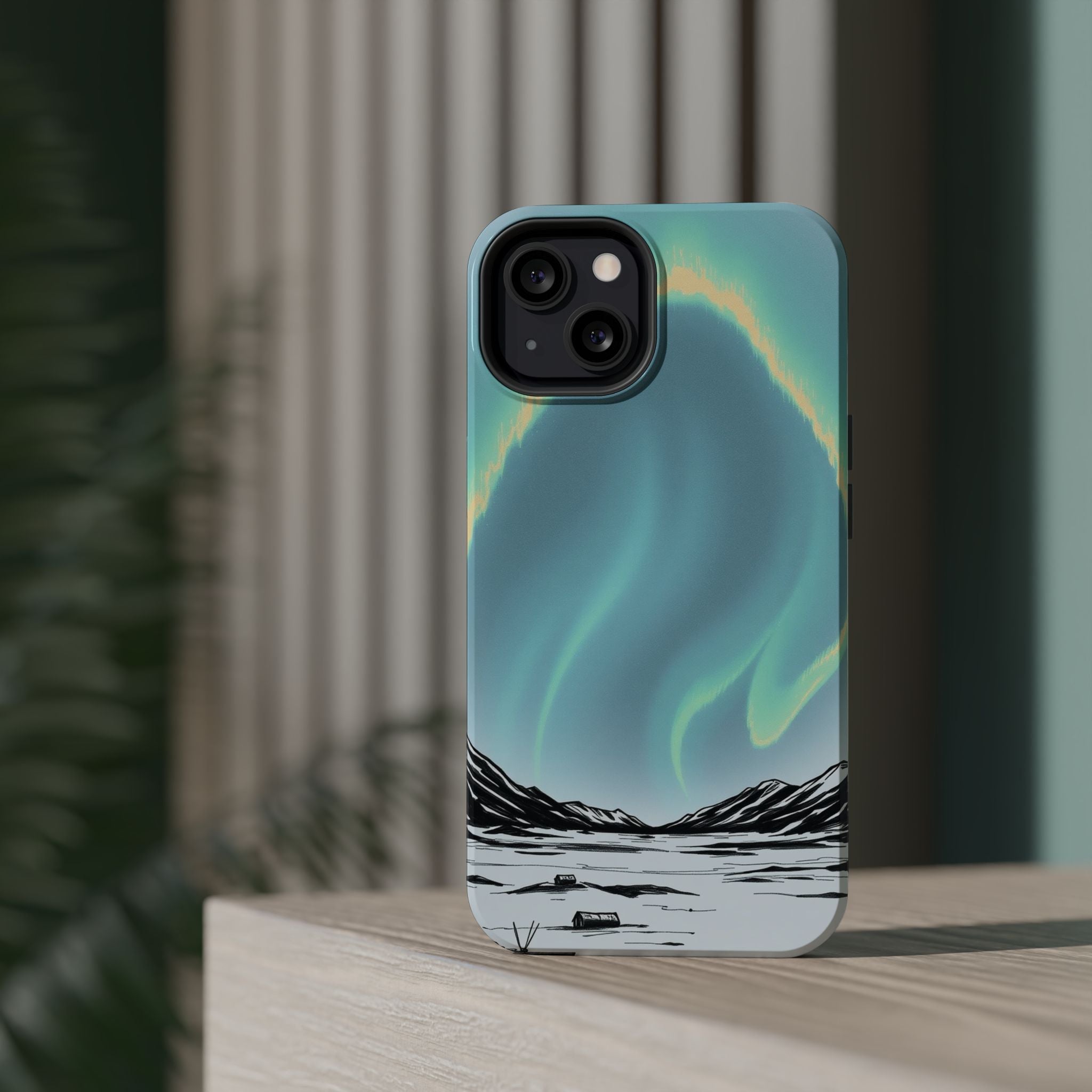 iPhone Charcoal And Copper Northern Lights Slim iPhone Everyday · iPhone Case