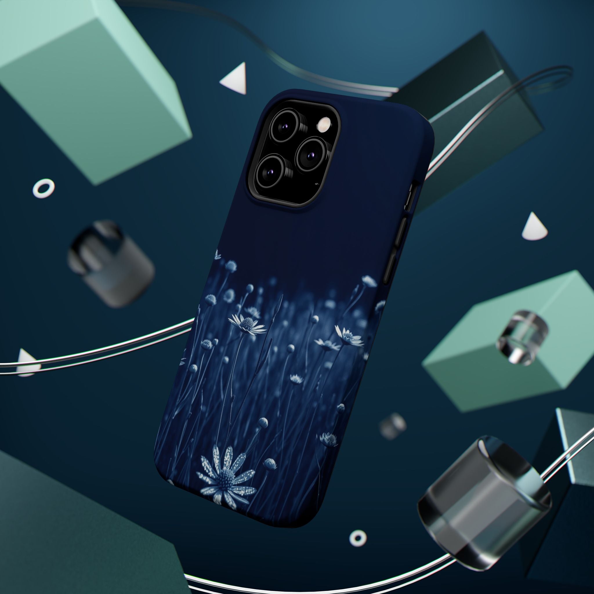 iPhone Midnight Blue And Silver Wildflower Field Clean iPhone Minimal · iPhone C