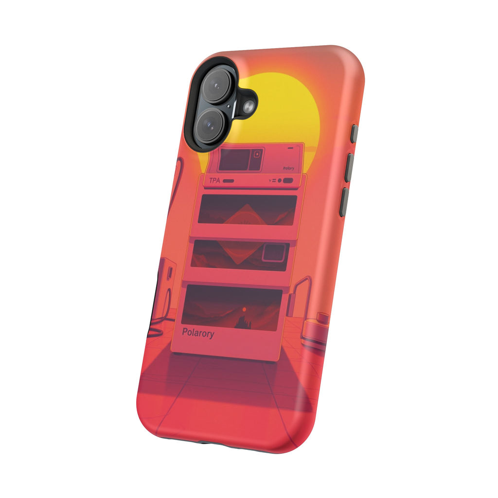 iPhone Polaroid Stack Memory Neon Cyberpunk Slim Everyday Designer Case · iPhone
