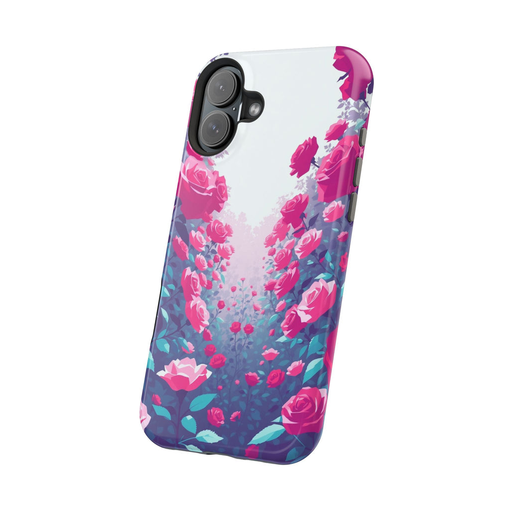 iPhone Cyan And Magenta Rose Garden Slim Everyday Designer Case · iPhone Case