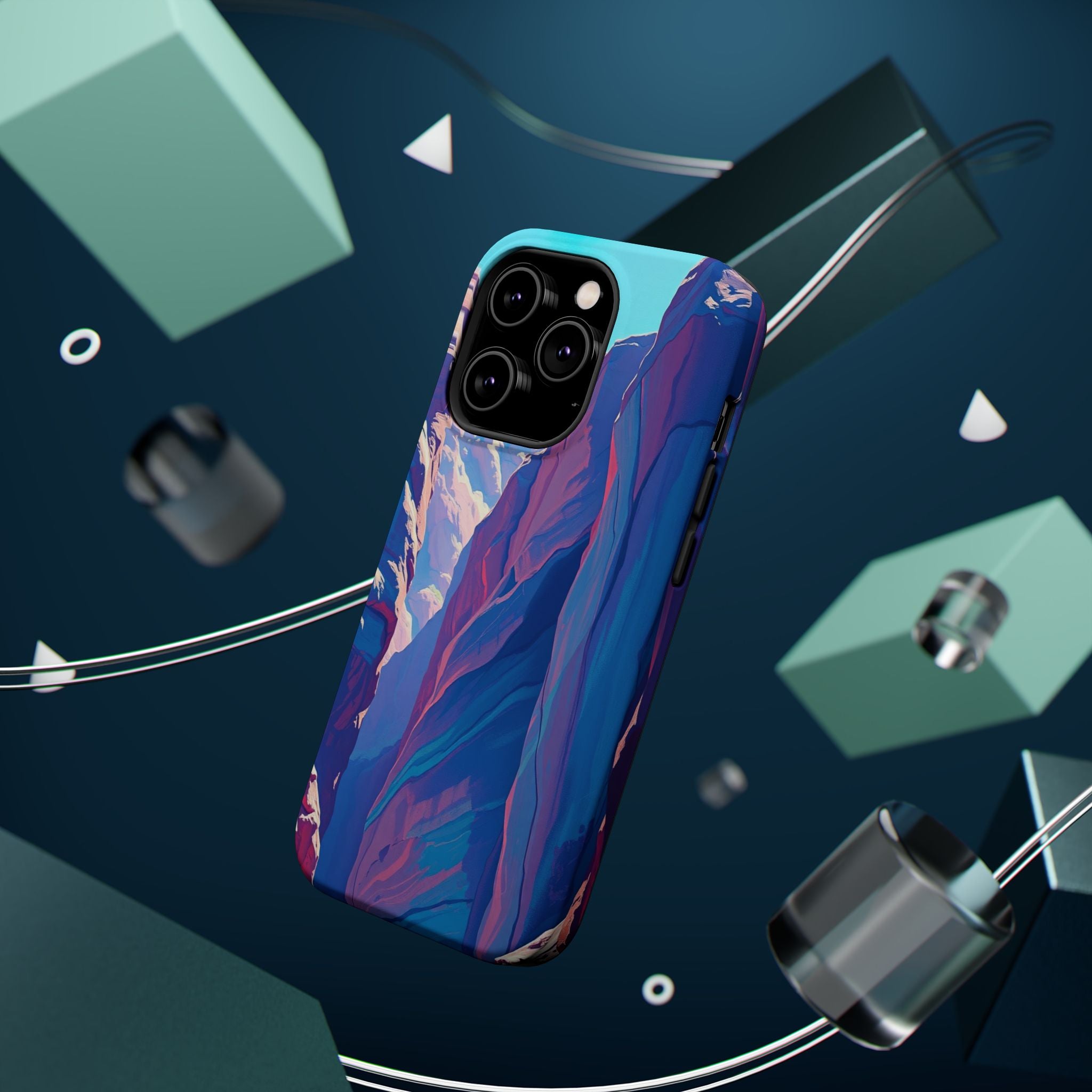 iPhone Cyan And Magenta Canyon Wall Slim Everyday Designer Case · iPhone Case