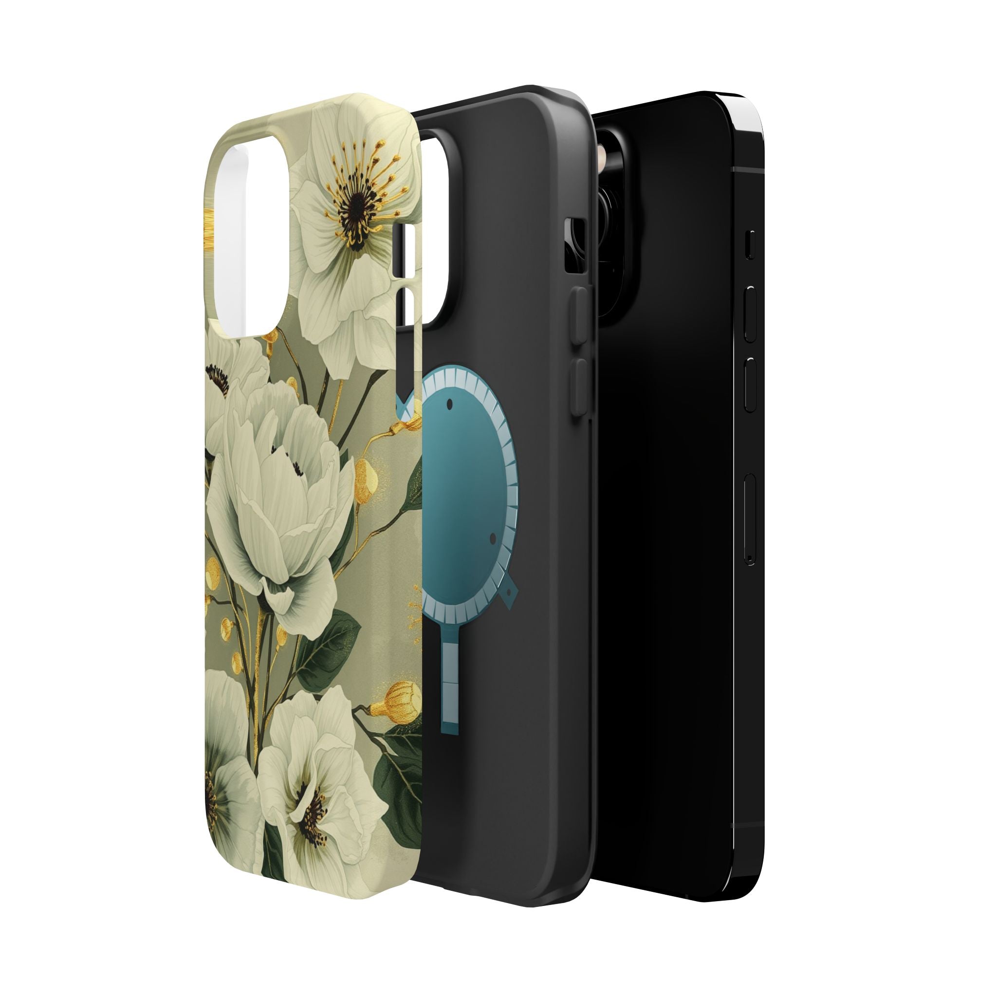 iPhone Sage And Ivory Floral Ink Wash Slim Everyday iPhone 14 Designer · iPhone