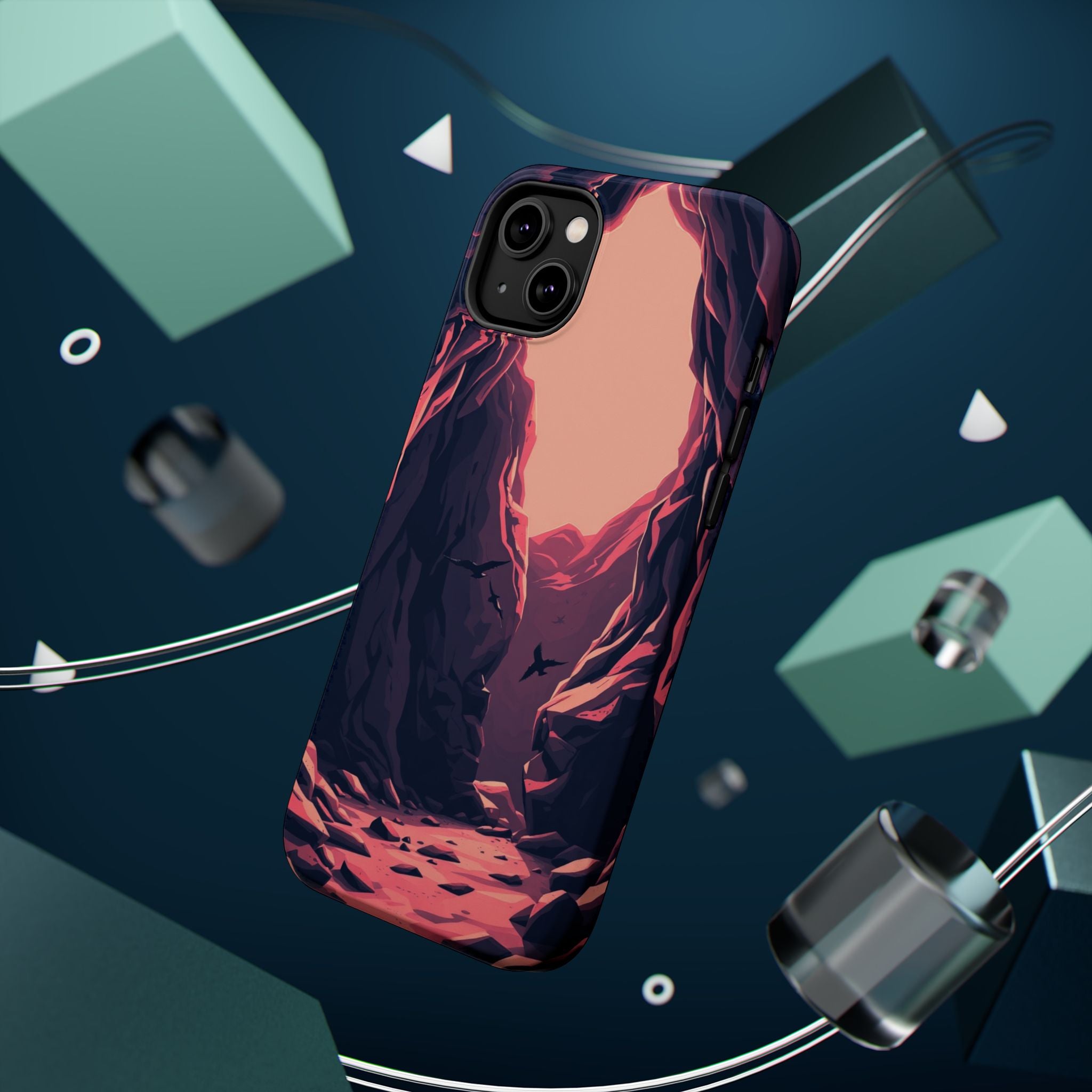 iPhone Rose Pink And Cream Dark Crystal Cave Slim Everyday Designer Case · iPhon
