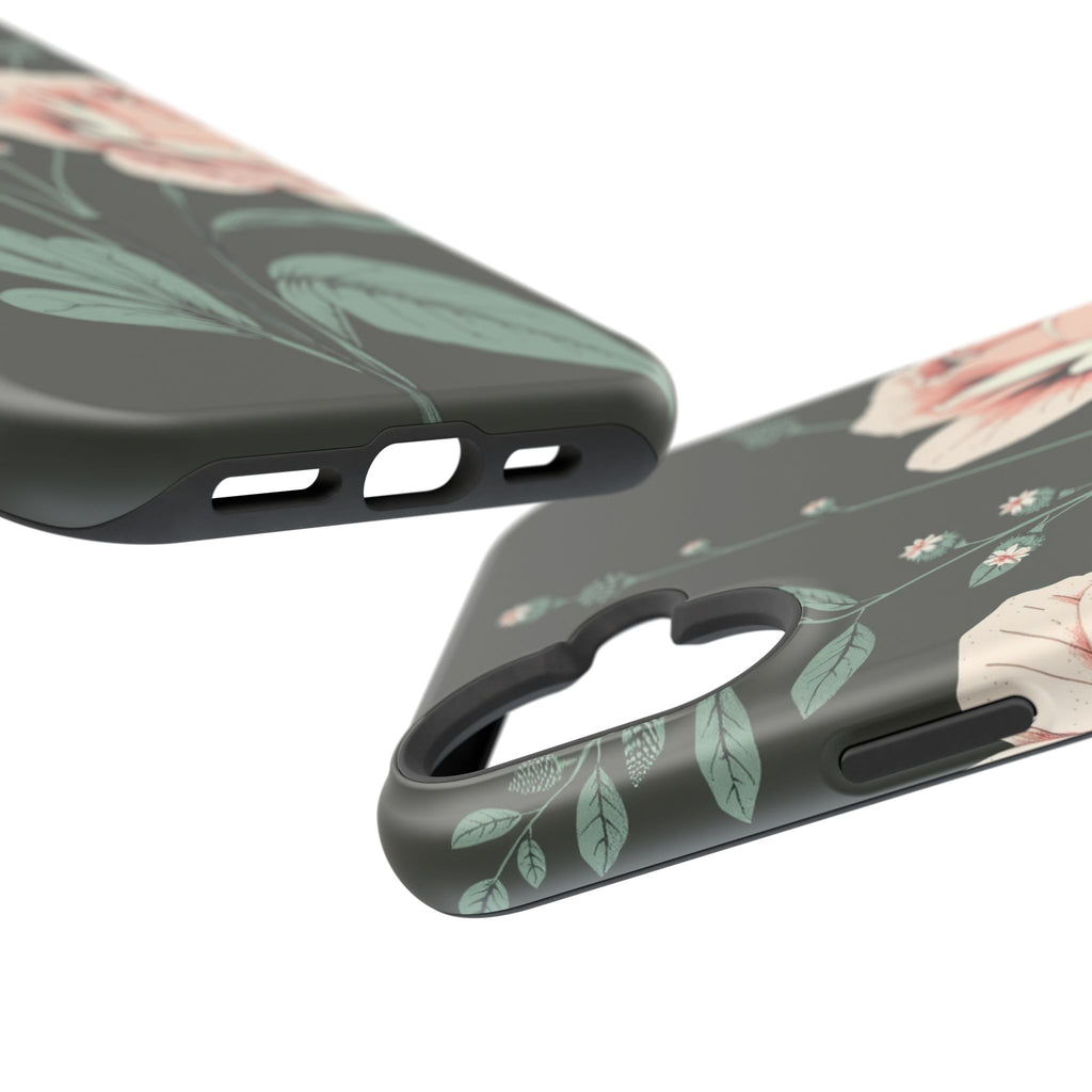 iPhone Mint And Blush Vintage Botanical Print Slim Everyday Designer Case · iPho