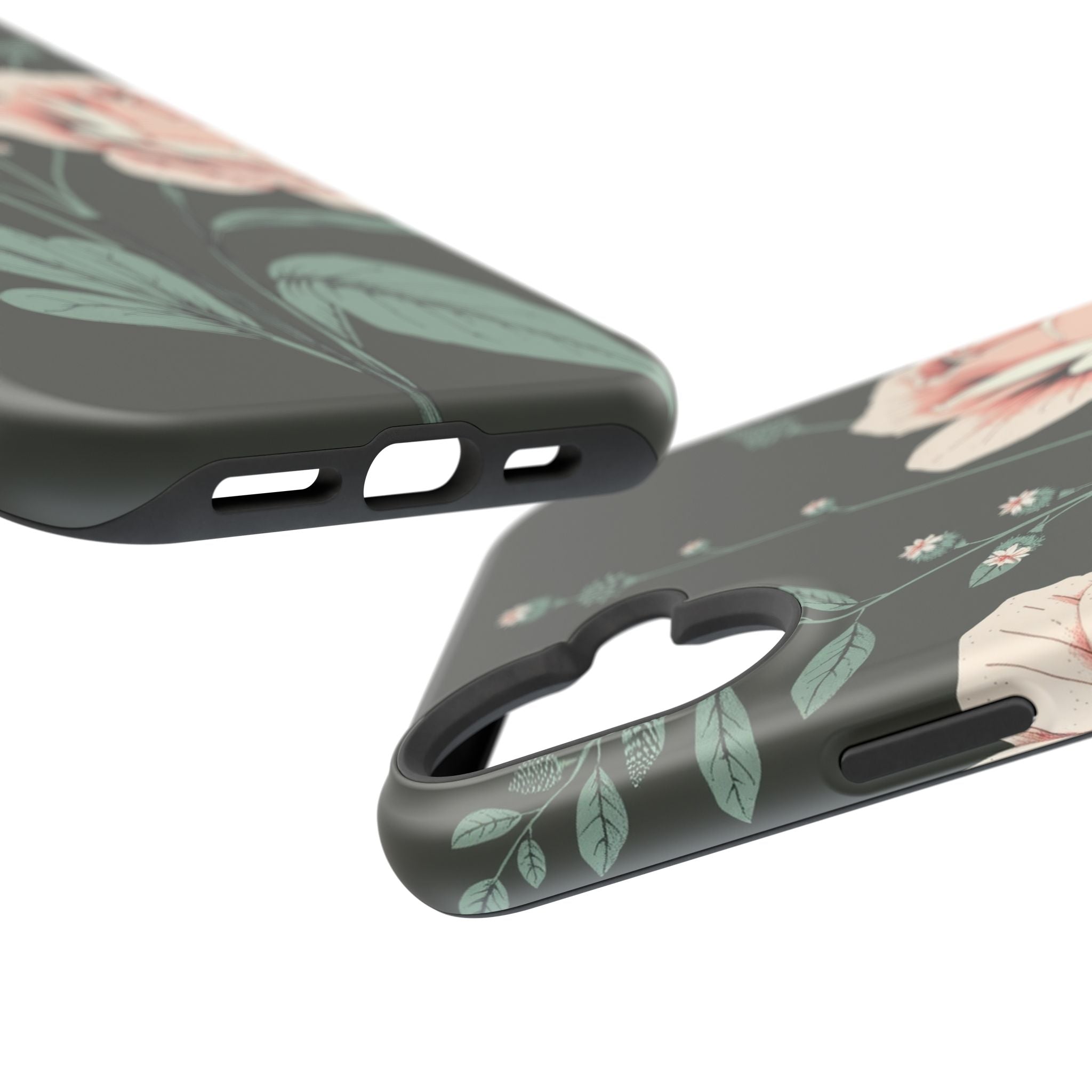 iPhone Mint And Blush Vintage Botanical Print Slim Everyday Designer Case · iPho