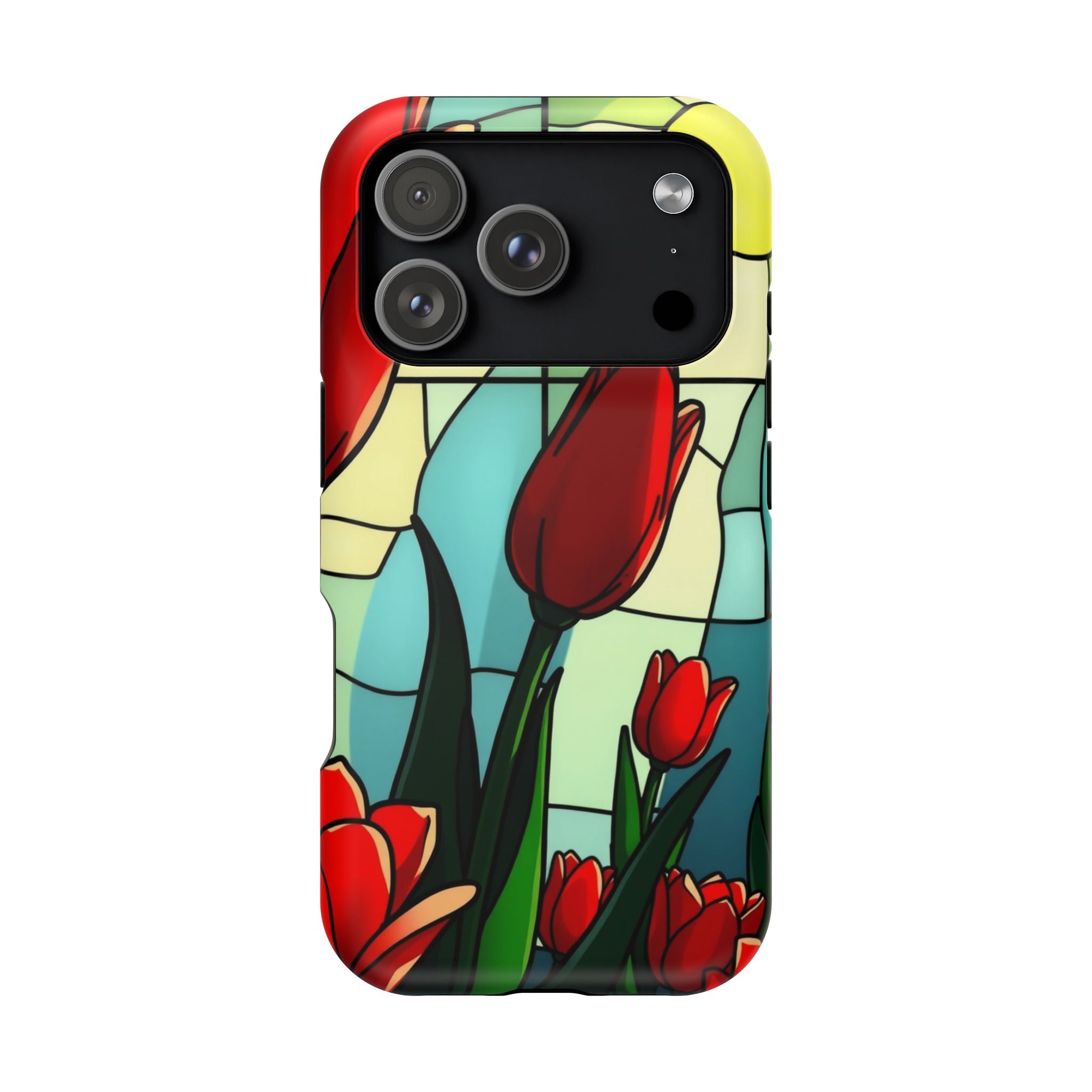 iPhone Tulip Row Stained Glass Slim Everyday Designer Case · iPhone Case