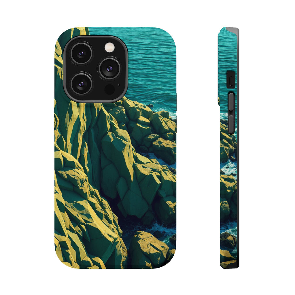 iPhone Emerald Green And Gold Rocky Coastline Slim iPhone Everyday · iPhone Case