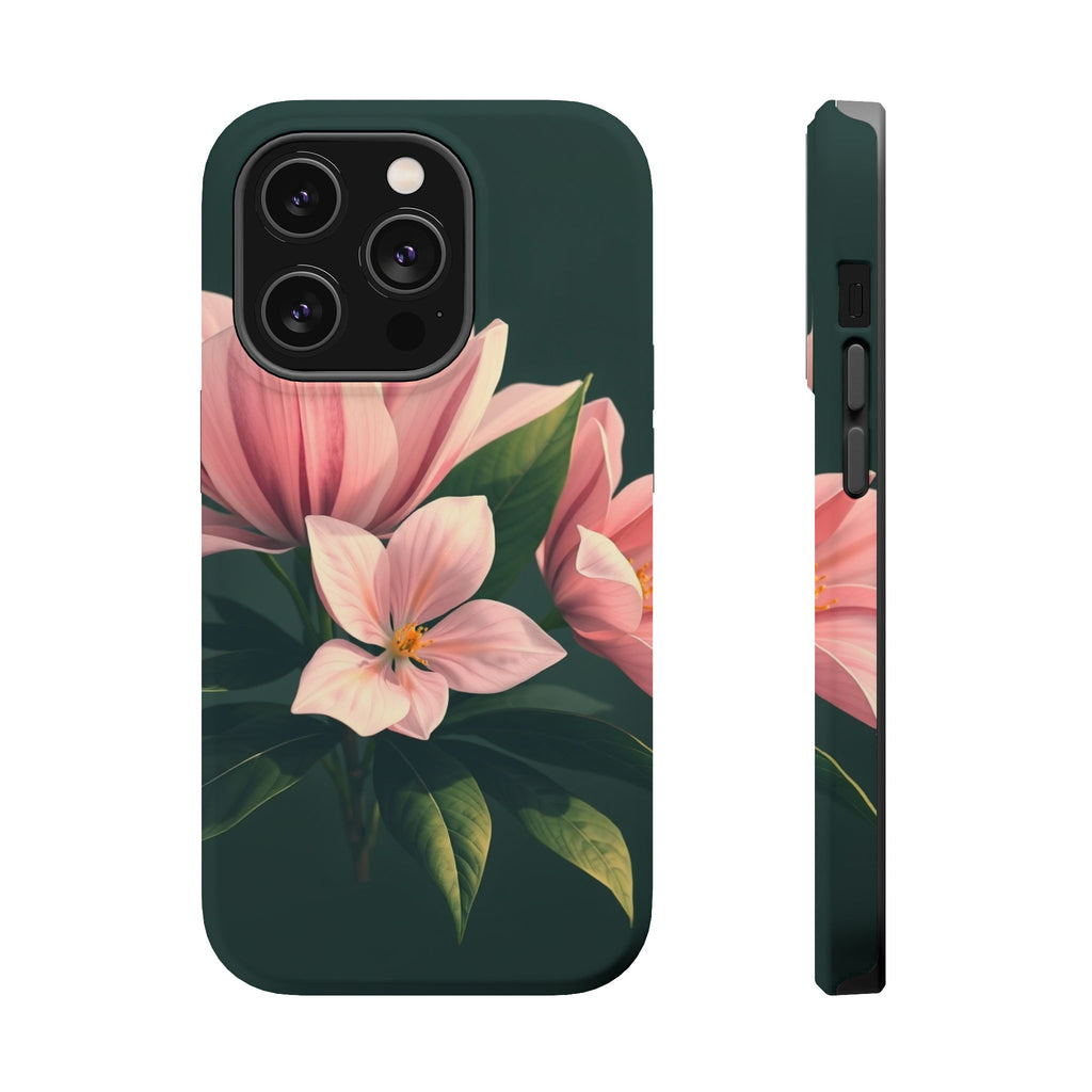 iPhone Mint And Blush Bloom Leaf Bold Modern Everyday Snap Case · iPhone Case