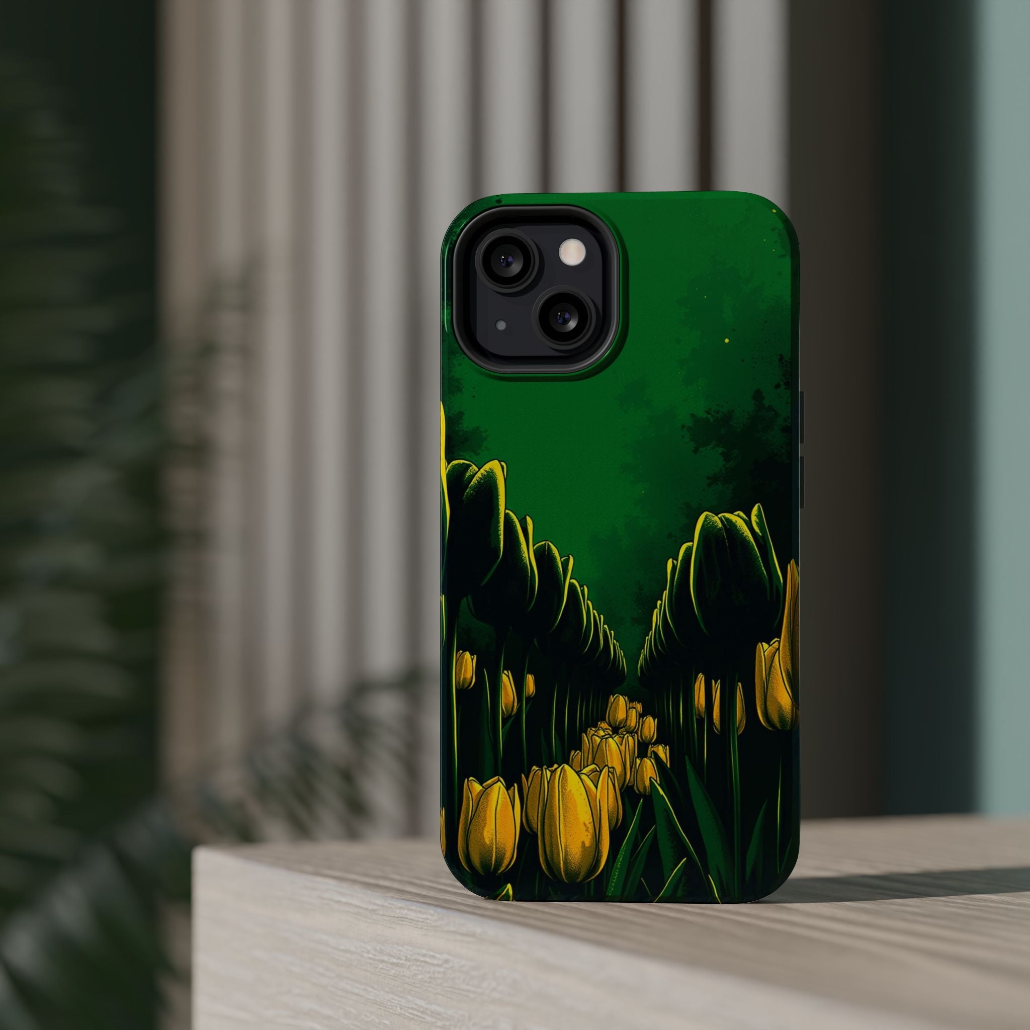 iPhone Tulip Row Emerald Green And Gold Slim Snap Case · iPhone Case