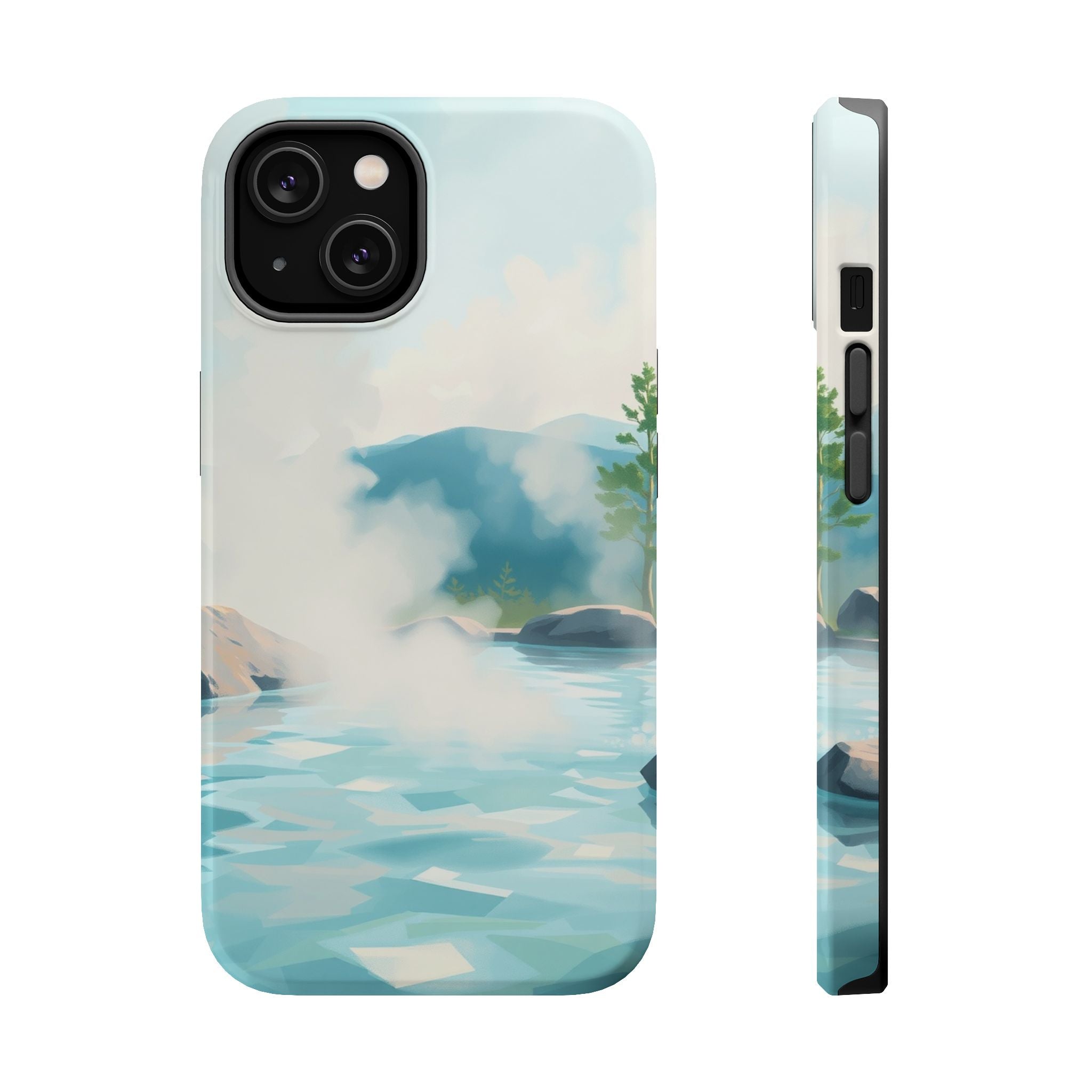 iPhone Mint And Blush Hot Spring Steam Slim Everyday Designer Case · iPhone Case