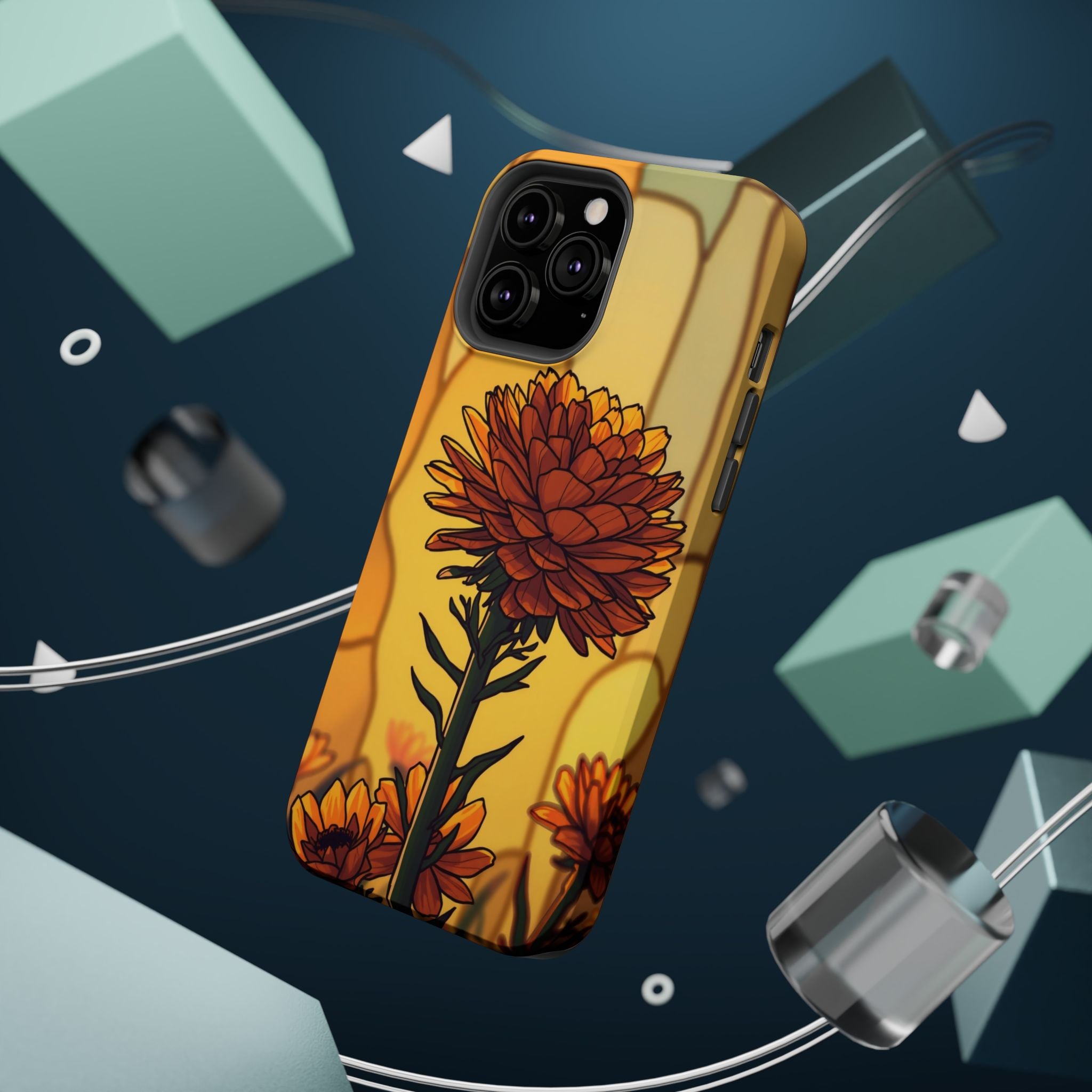 iPhone Sunset Amber And Peach Ranunculus Stack Soft iPhone Finish · iPhone Case