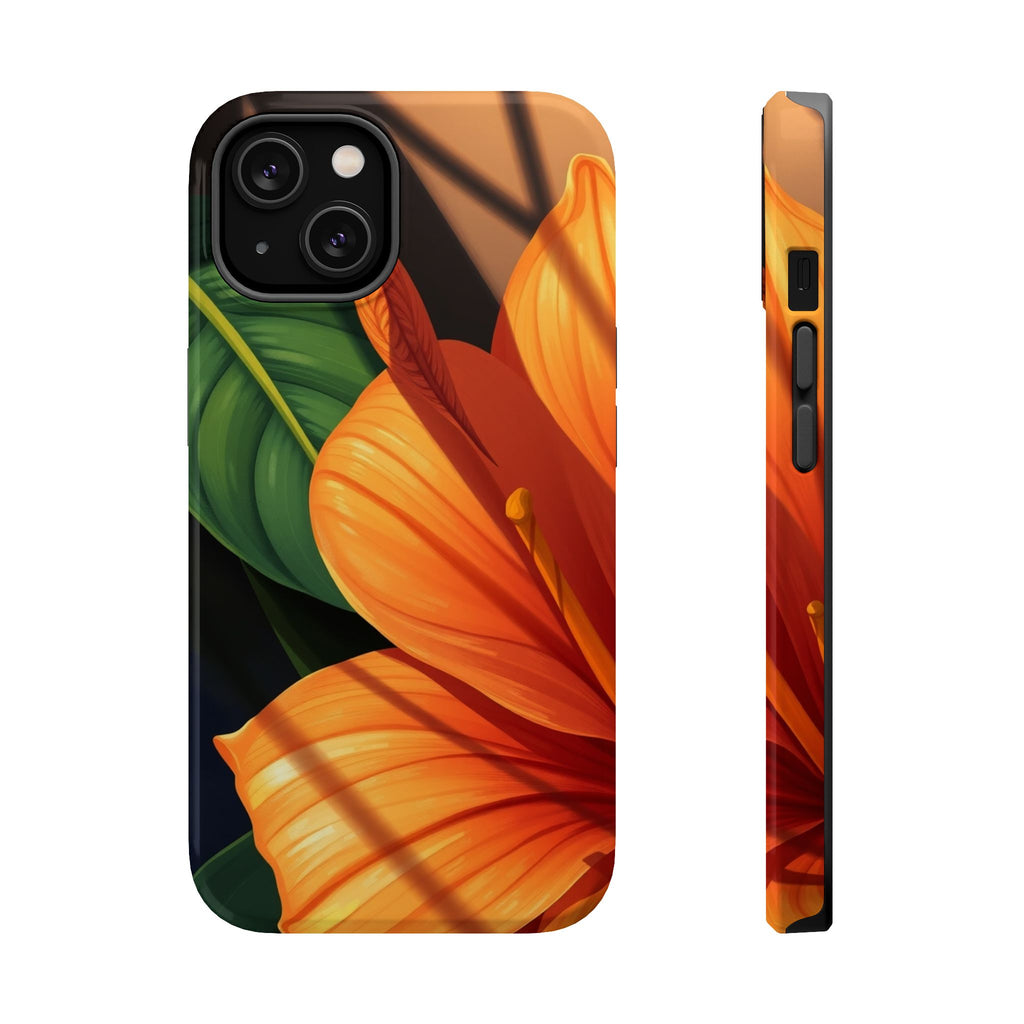 iPhone Sunset Amber And Peach Jungle Floral Slim iPhone Everyday · iPhone Case