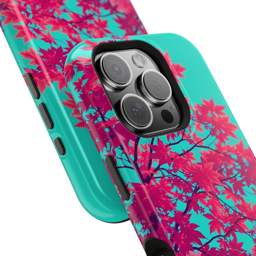 iPhone Cyan And Magenta Autumn Maple Slim Everyday iPhone 16 Designer · iPhone C