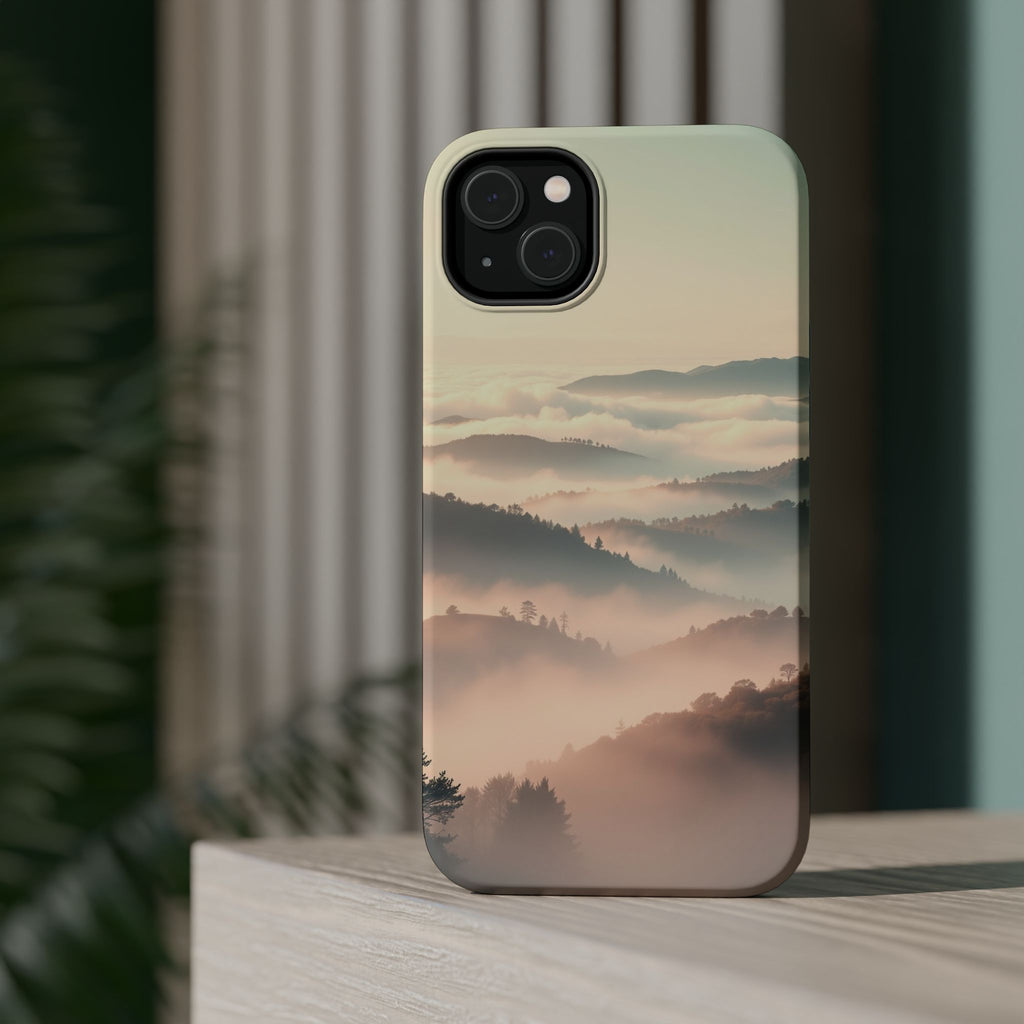 iPhone Mint And Blush Fog Rolling Over Hills Slim iPhone Everyday · iPhone Case