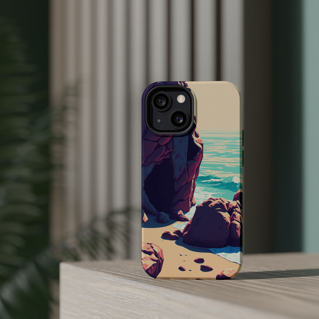 iPhone Cyan And Magenta Pebble Beach Slim Everyday Designer Case · iPhone Case