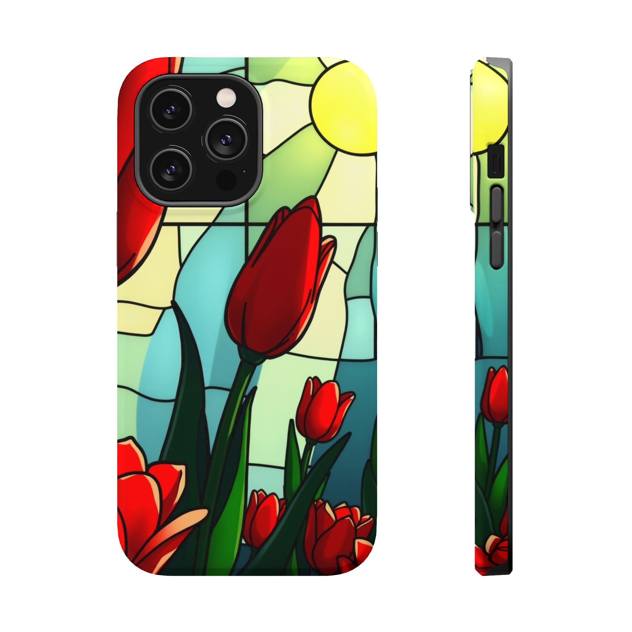 iPhone Tulip Row Stained Glass Slim Everyday Designer Case · iPhone Case