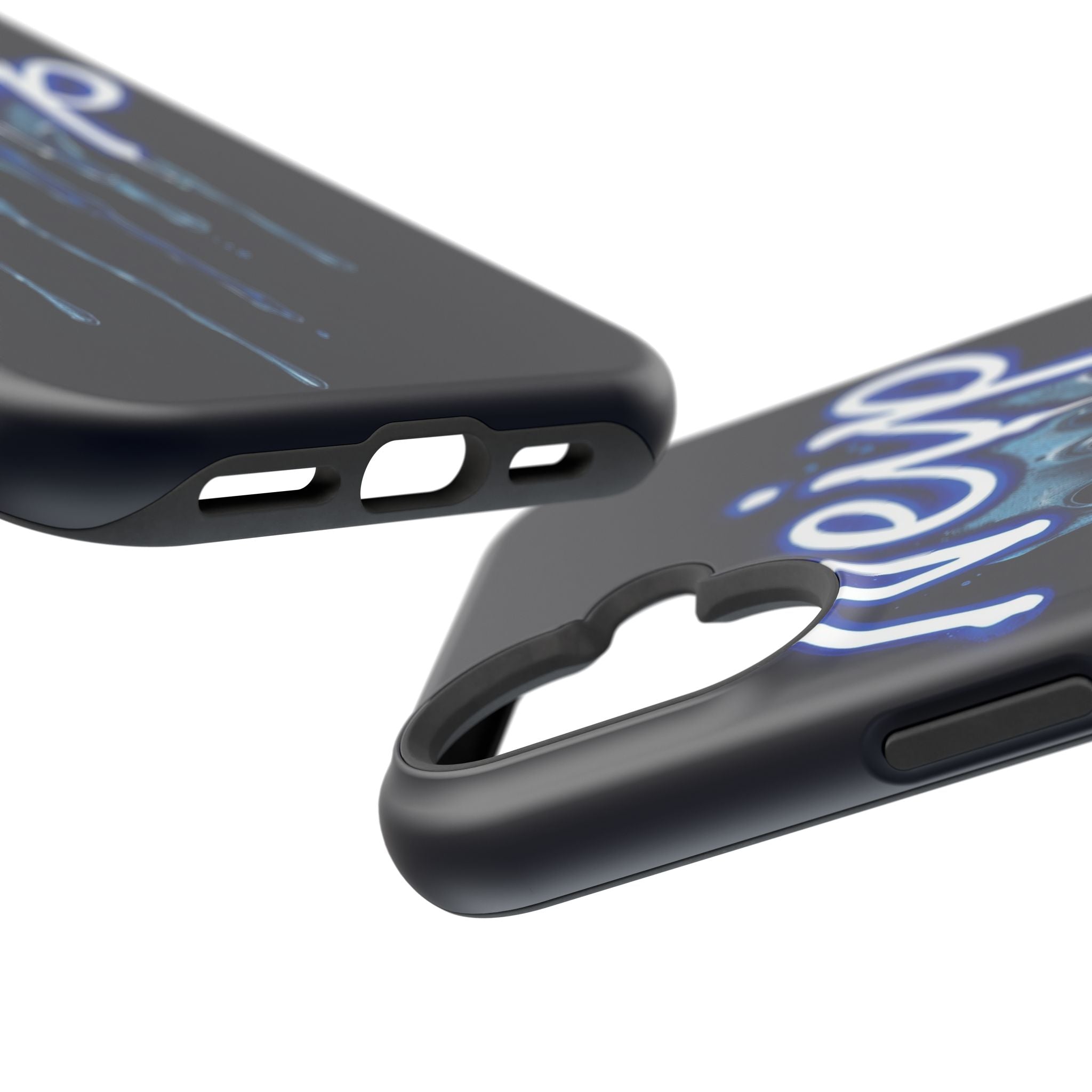 iPhone Midnight Blue And Silver Neon Drip Slim iPhone Everyday Designer · iPhone